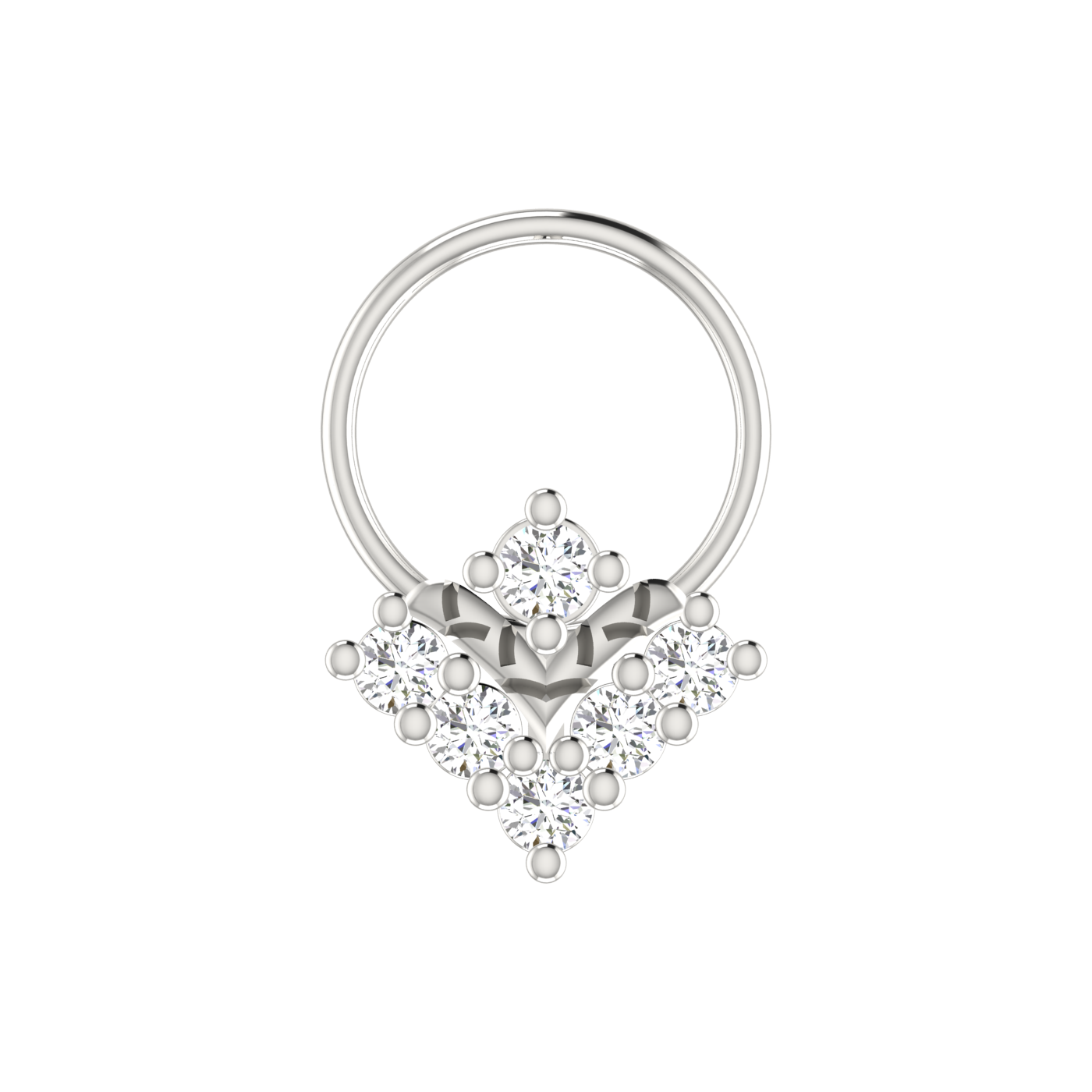 14K Gold Regal Radiance Design 0.13ct Natural Diamond Nose Pin