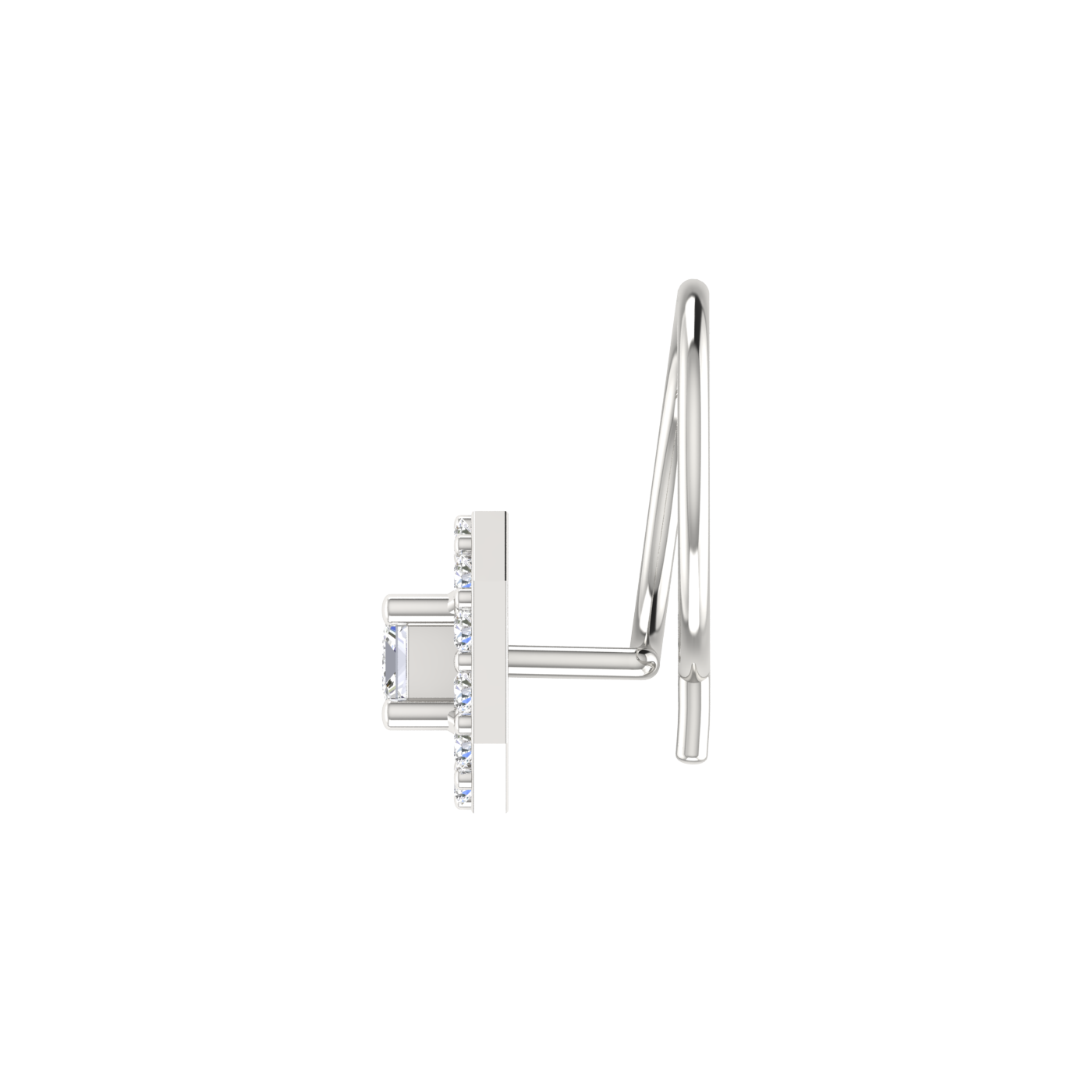 Cluster Square Halo 0.11 Ct Lab Grown Nose Pin
