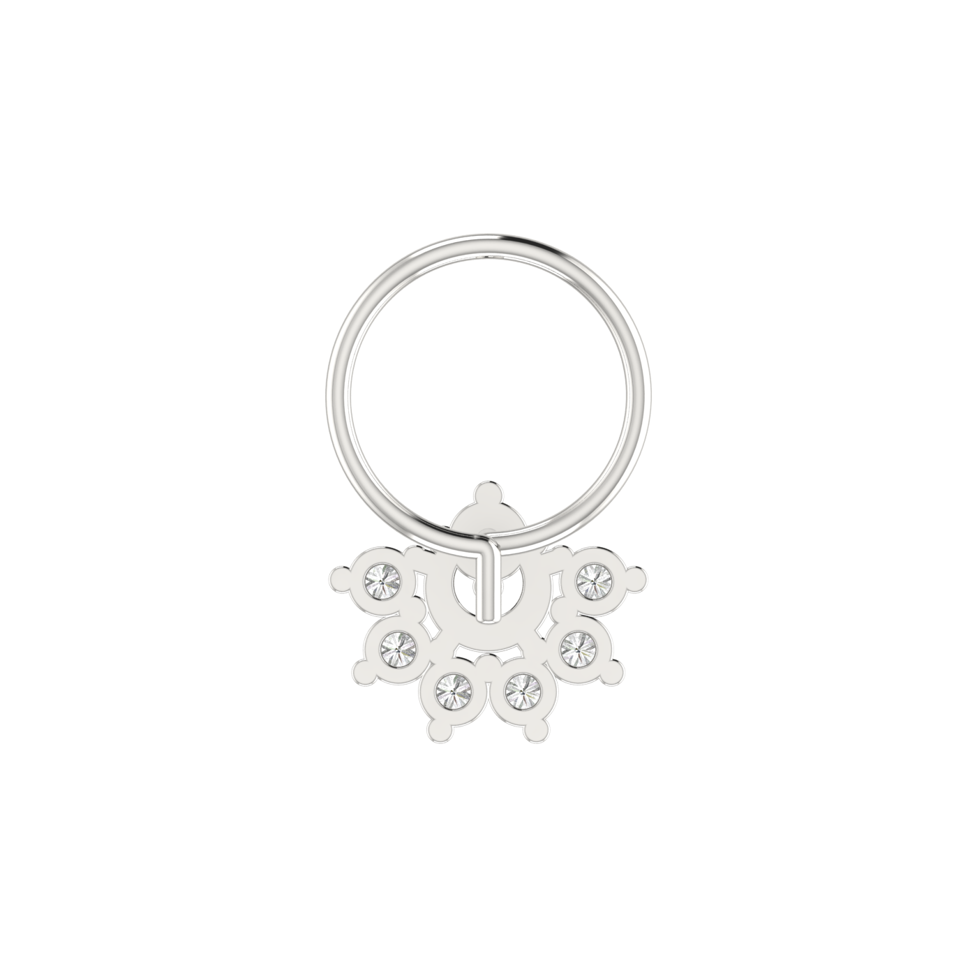 14K Gold Eternal Blossom Design 0.15ct Natural Diamond Nose Pin