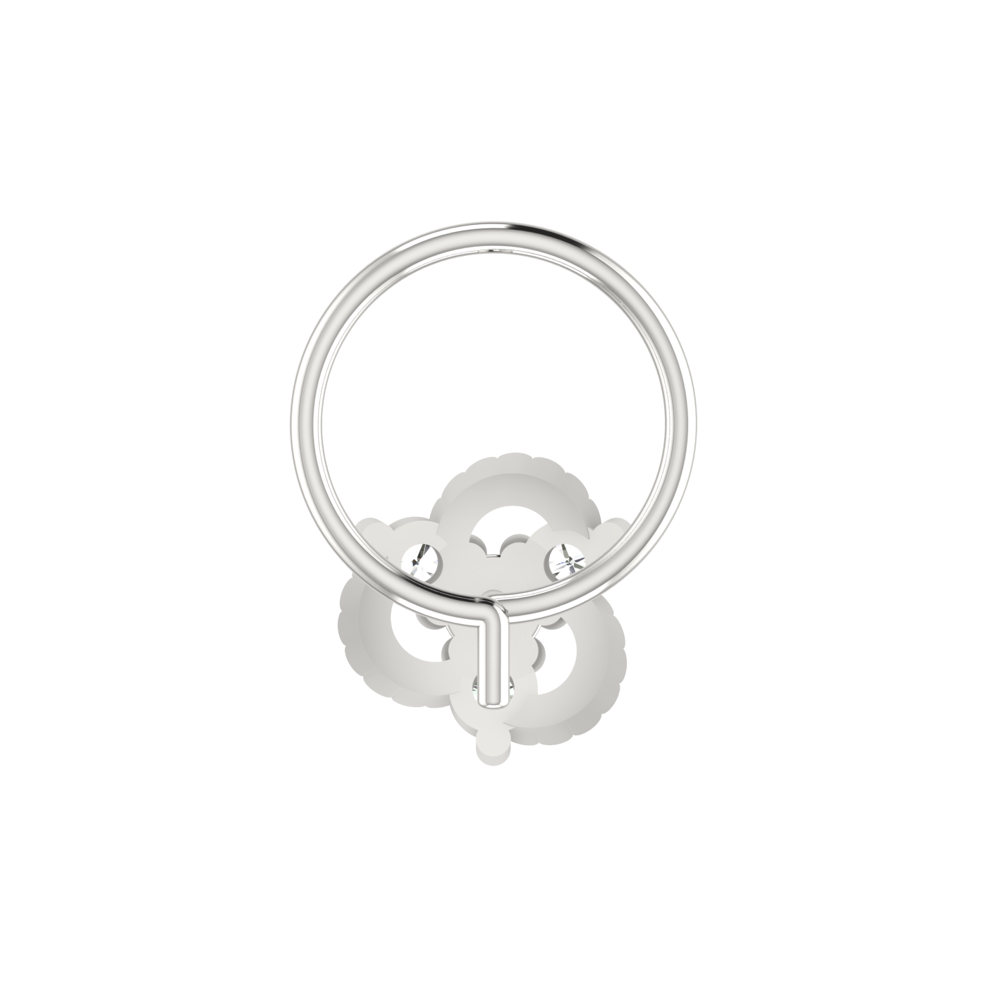 14K Gold Sunburst Elegance Design 0.09ct Natural Diamond Nose Pin