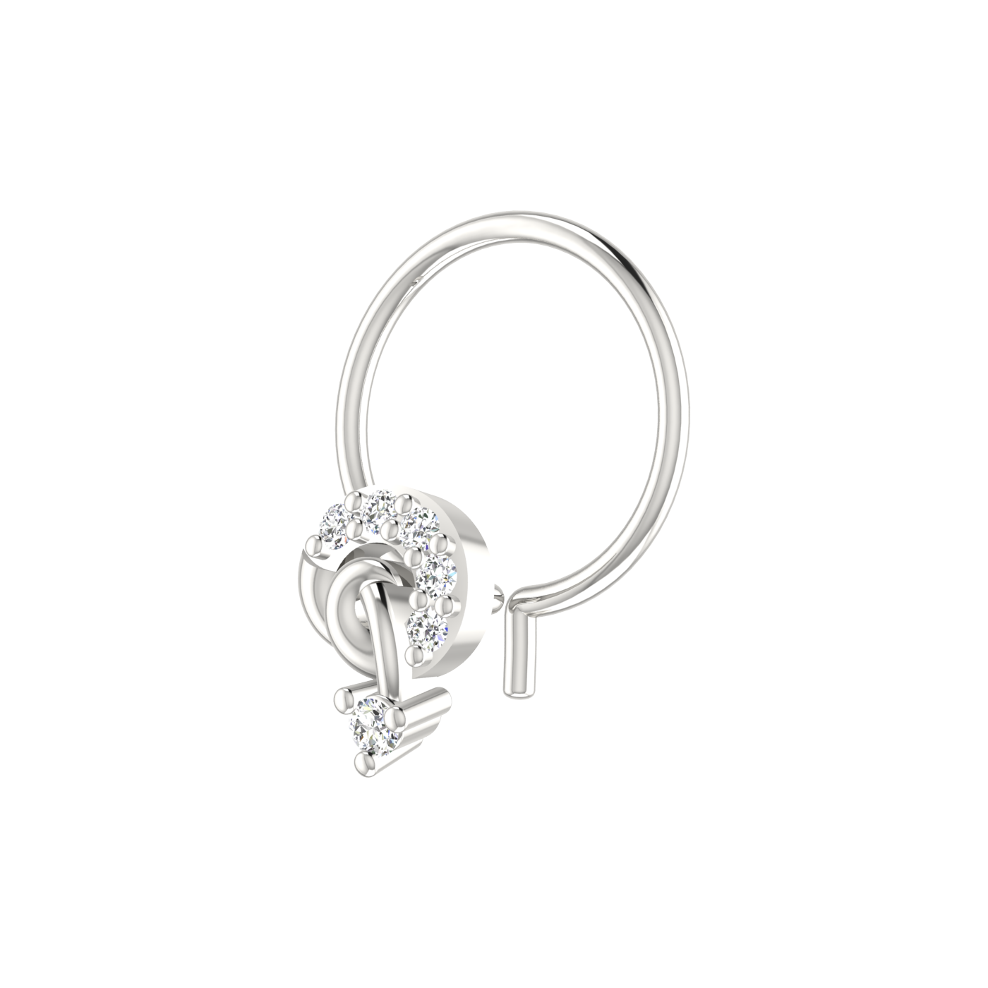 14K Gold Twist of Elegance Design 0.03ct Lab Grown Diamond Nose Pin