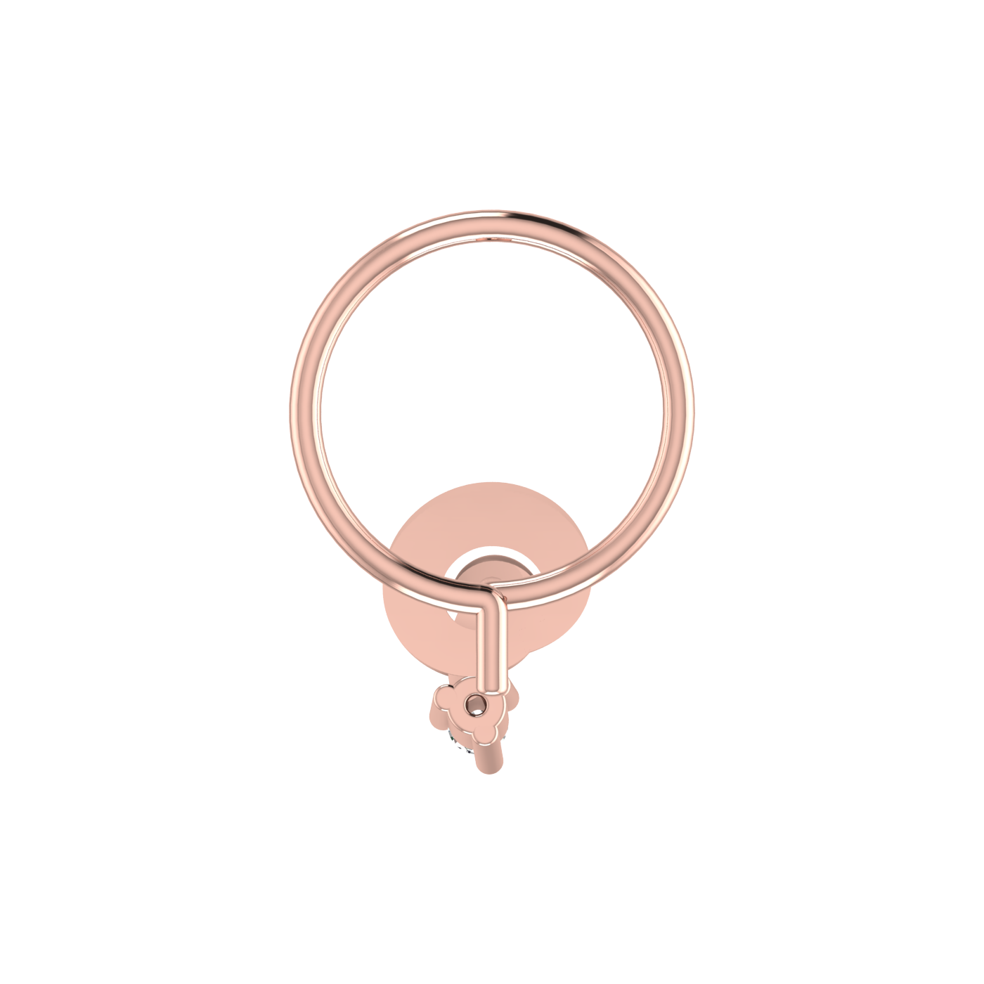 14K Gold Twist of Elegance Design 0.03ct Lab Grown Diamond Nose Pin