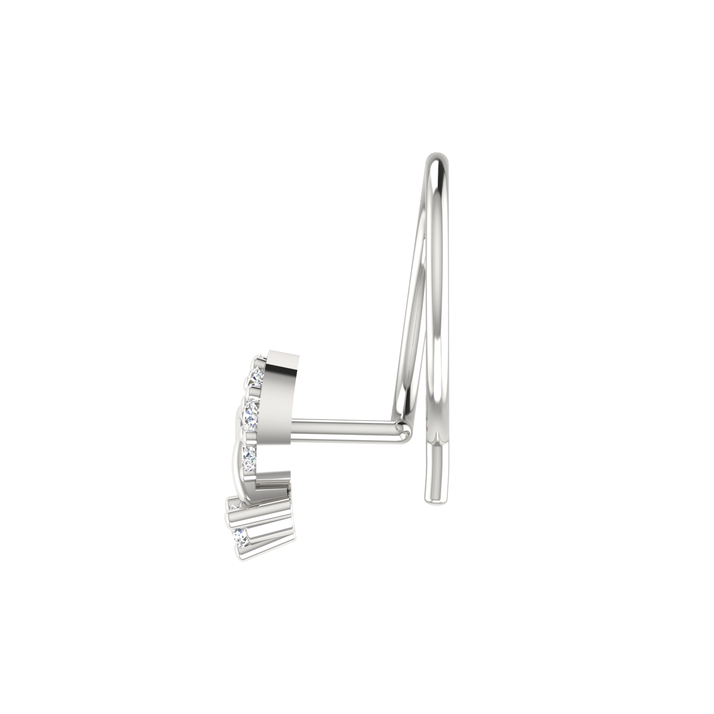 14K Gold Twist of Elegance Design 0.03ct Lab Grown Diamond Nose Pin
