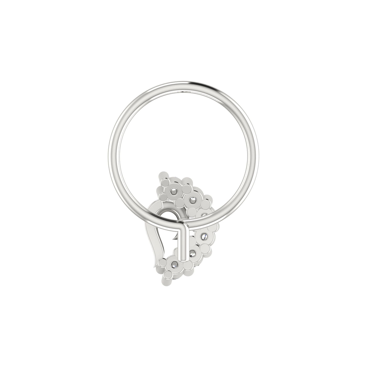 14K Gold Golden Cascade Design 0.048ct Natural Diamond Nose Pin