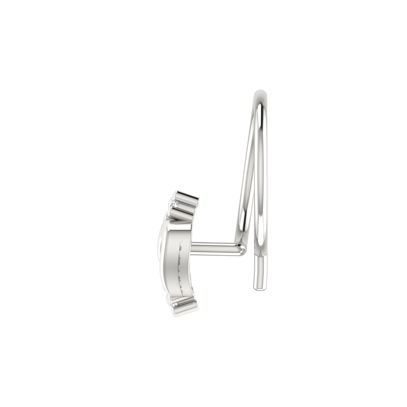 14K Gold Golden Cascade Design 0.048ct Natural Diamond Nose Pin