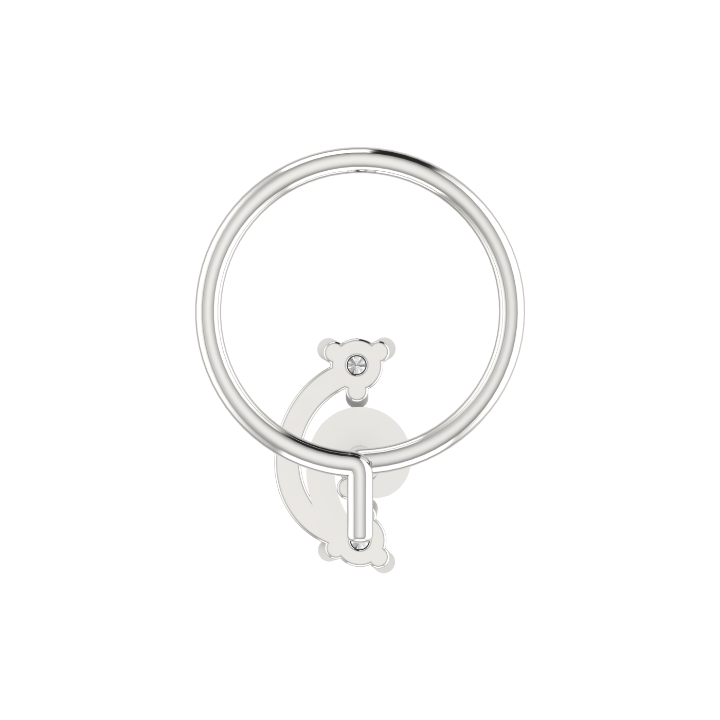 14K Gold Spiral Gleam Design 0.037ct Lab Grown Diamond Nose Pin