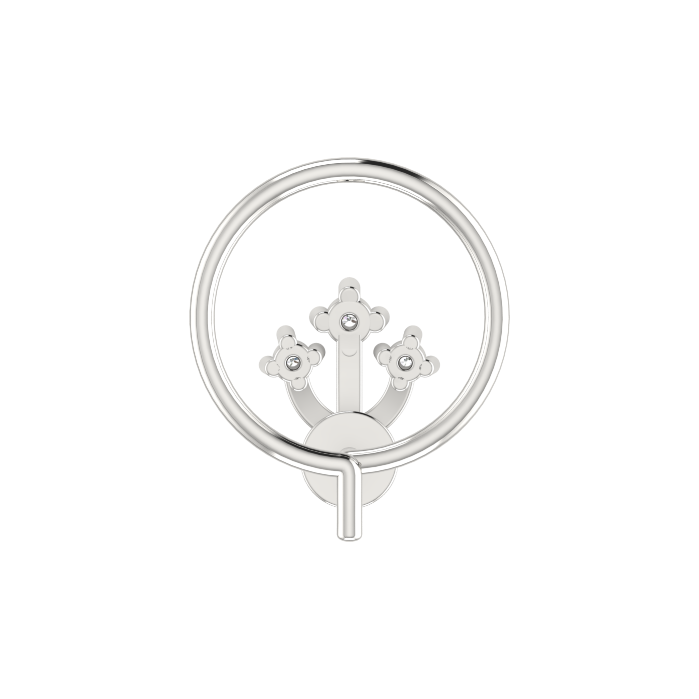14K Gold Royal Bloom Design 0.02ct Lab Grown Diamond Nose Pin