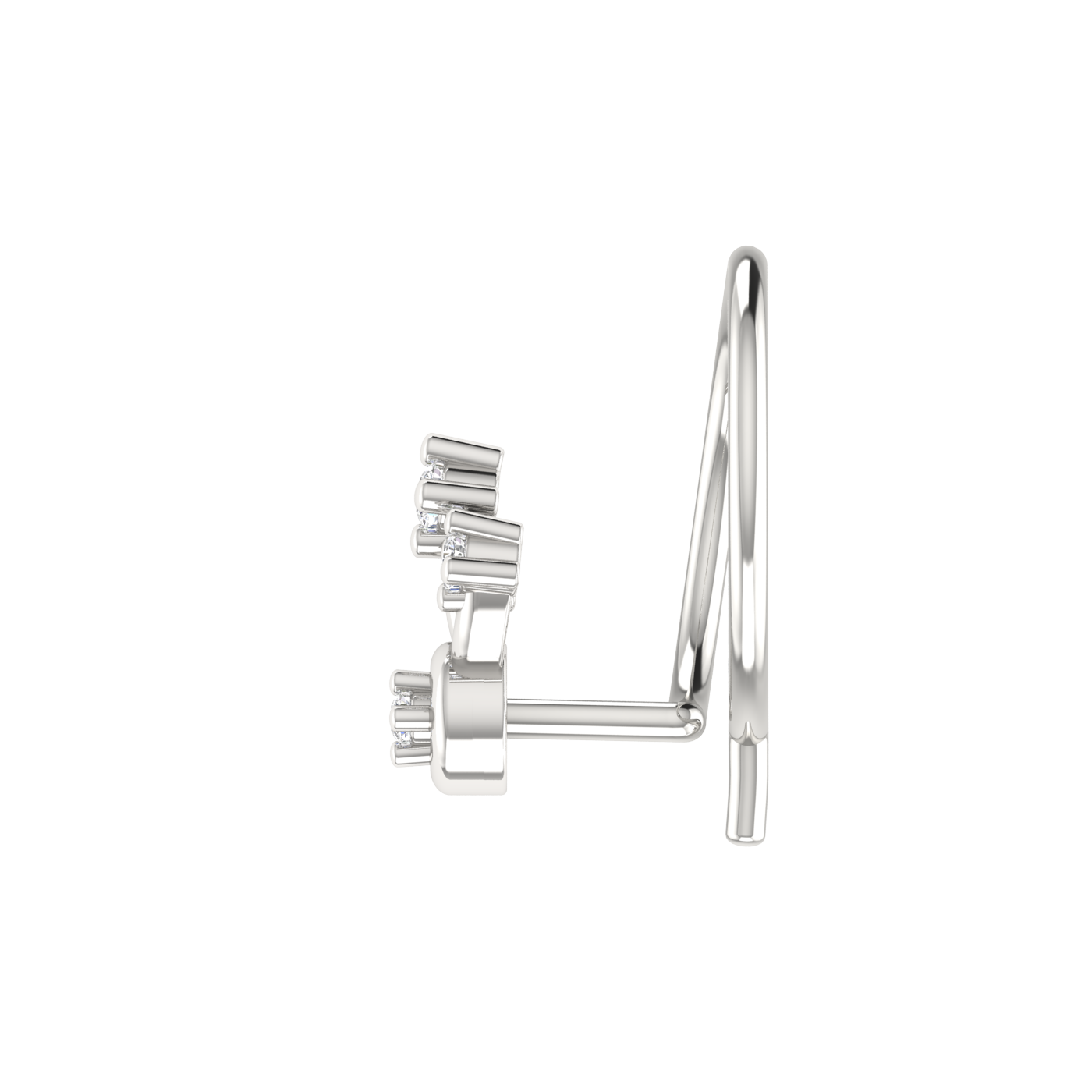 14K Gold Royal Bloom Design 0.02ct Lab Grown Diamond Nose Pin