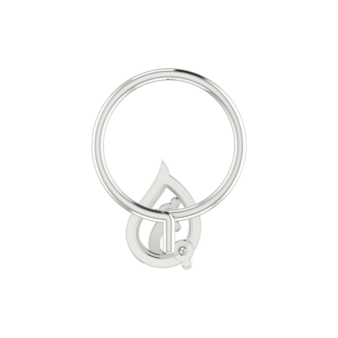 14K Gold Dewdrop Elegance Design 0.02ct Natural Diamond Nose Pin