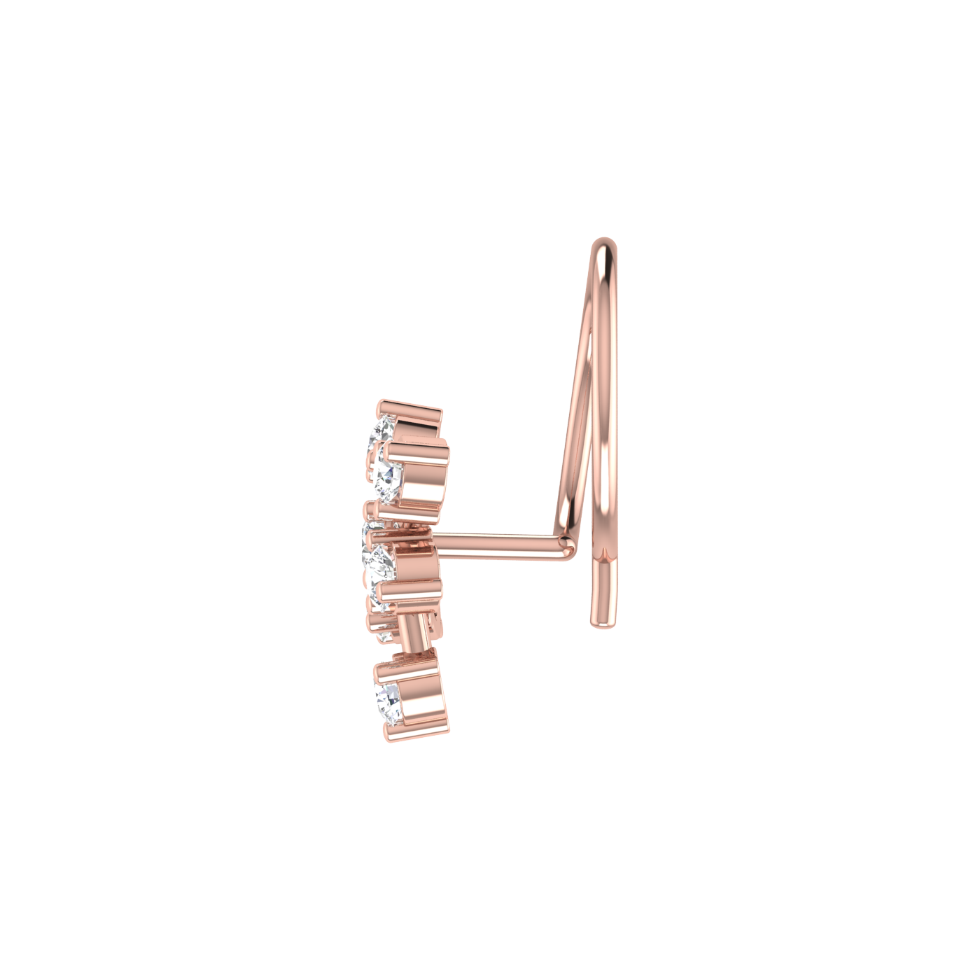 0.11 Ct Lab Grown Diamond Floral Cluster Nose Pin