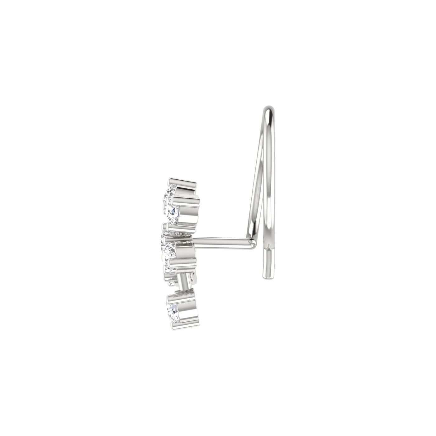 0.11 Ct Lab Grown Diamond Floral Cluster Nose Pin