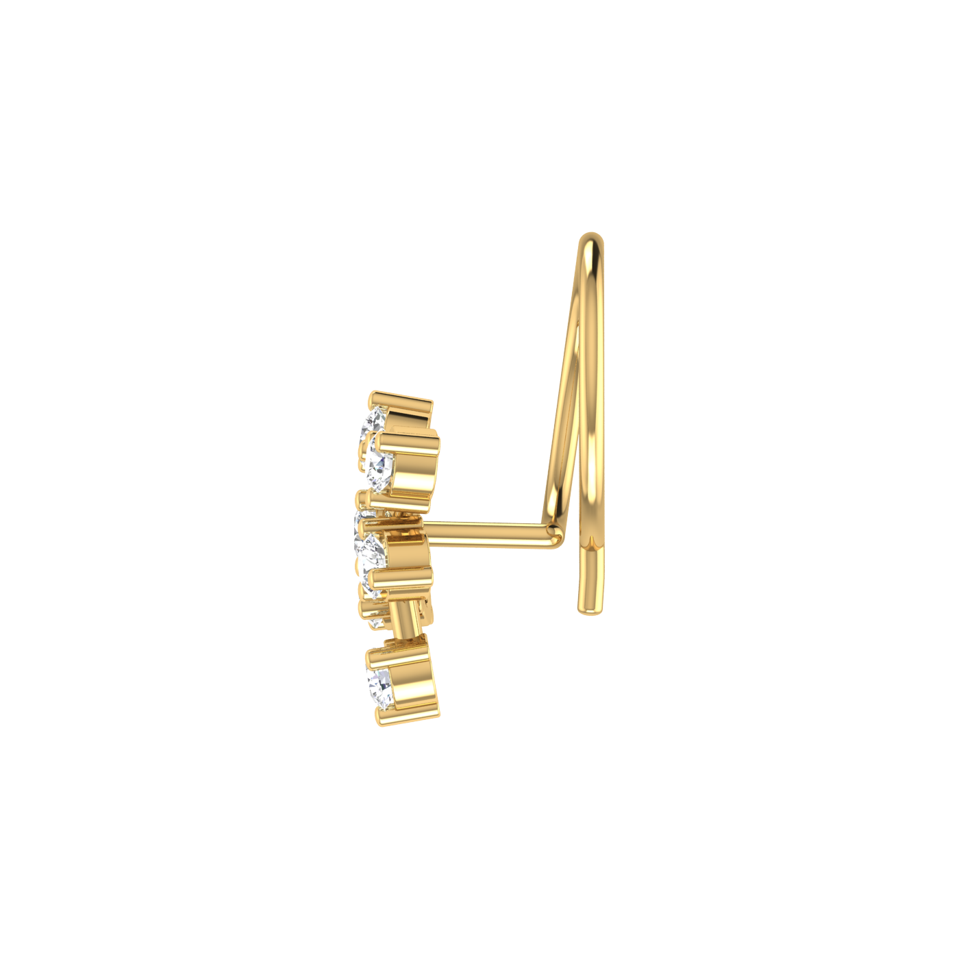 0.11 Ct Lab Grown Diamond Floral Cluster Nose Pin