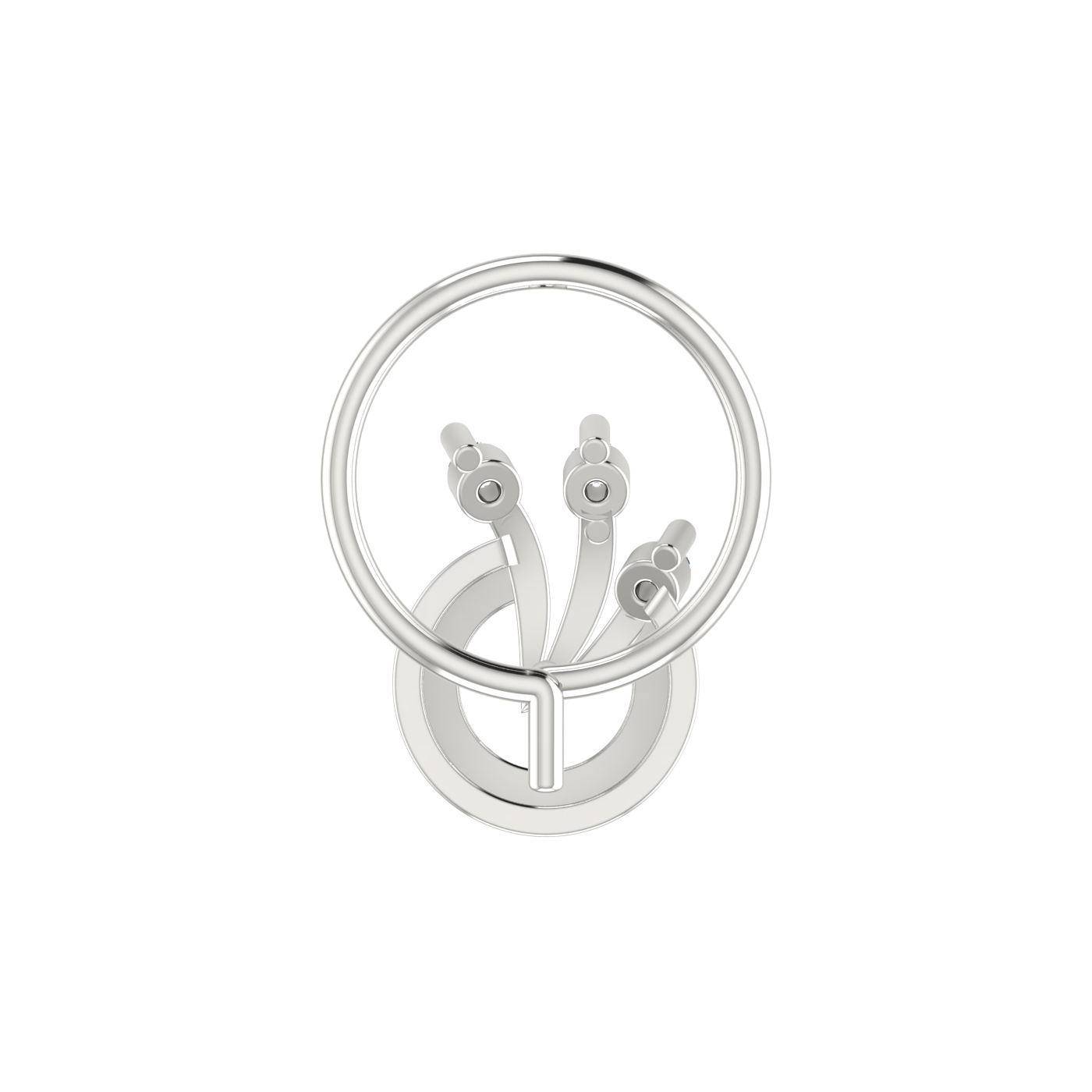 14K Gold Lunar Blossom Design 0.07ct Natural Diamond Nose Pin