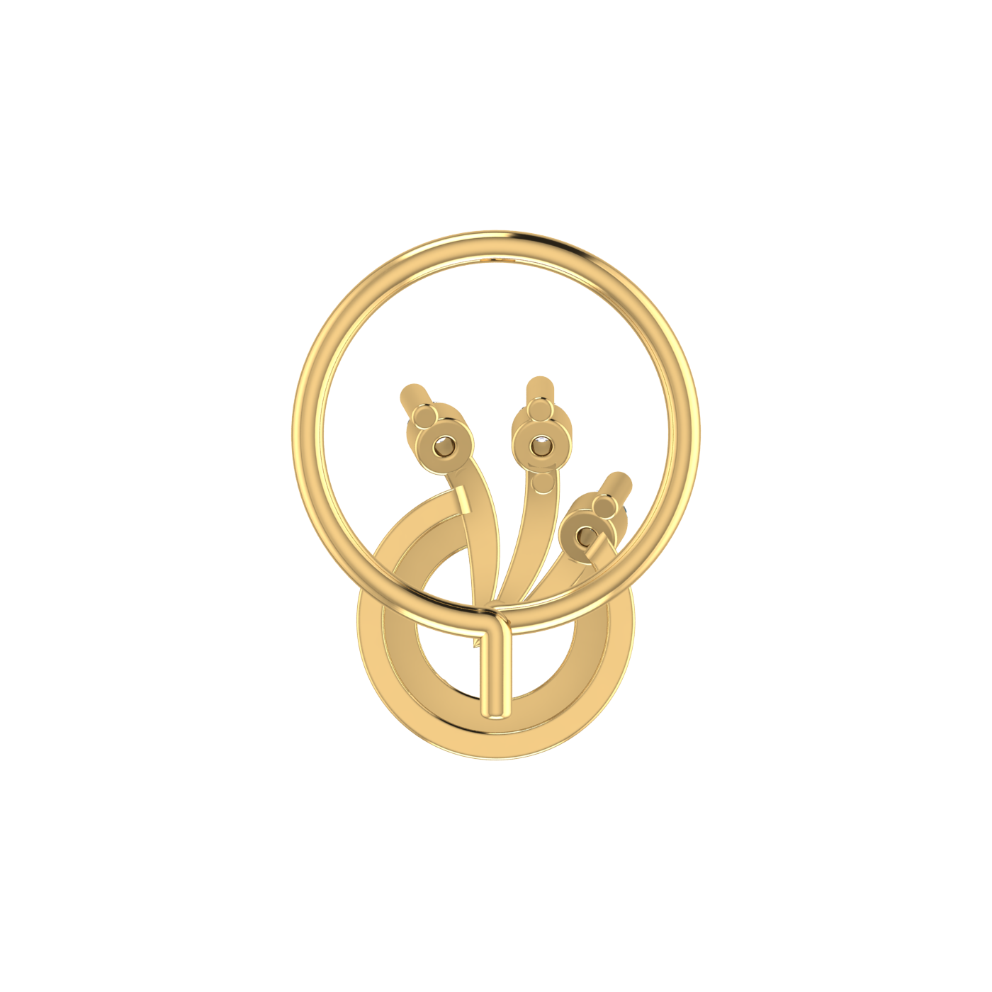 14K Gold Lunar Blossom Design 0.07ct Natural Diamond Nose Pin