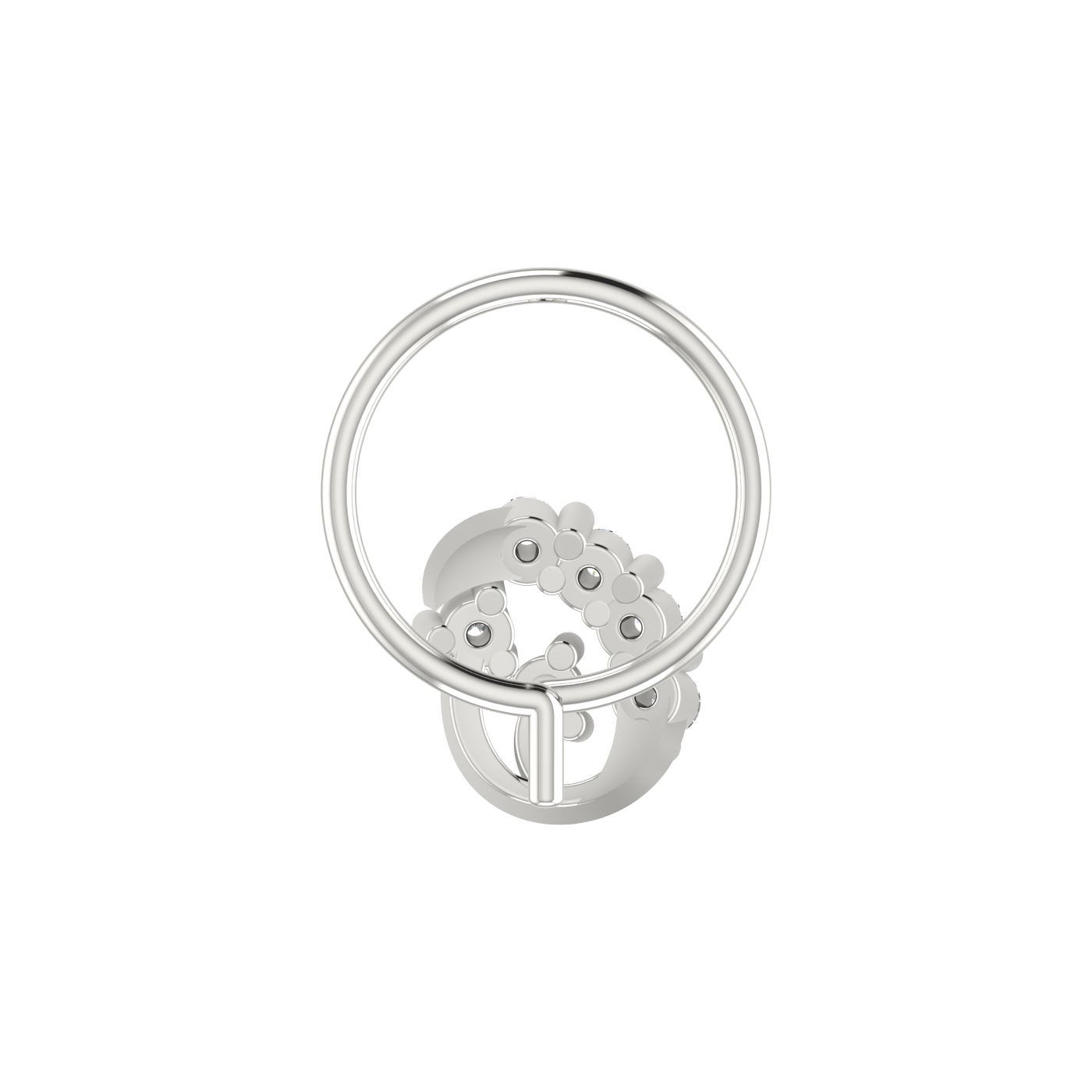 14K Gold Celestial Waves Design 0.07ct Natural Diamond Nose Pin