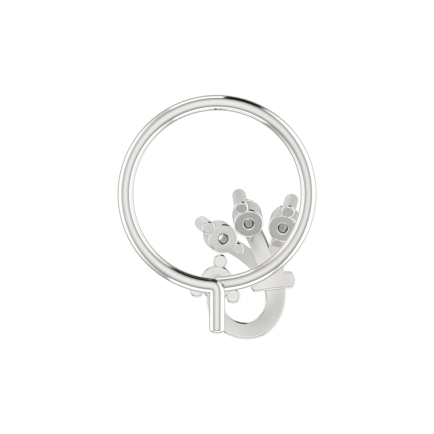 14K Gold Floral Vine Design 0.025ct Natural Diamond Nose Pin