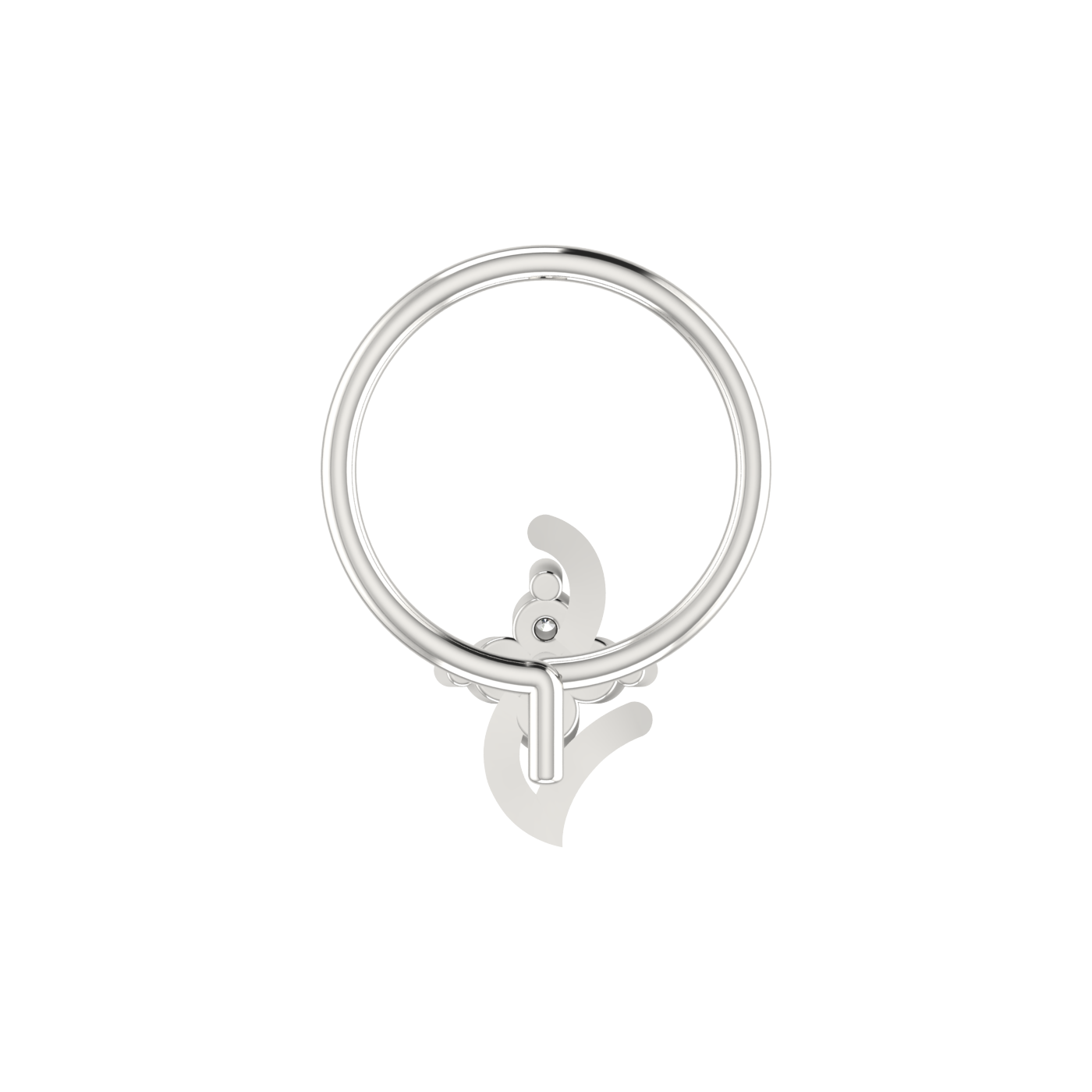 14K Gold Floral Wave Design 0.04ct Natural Diamond Nose Pin