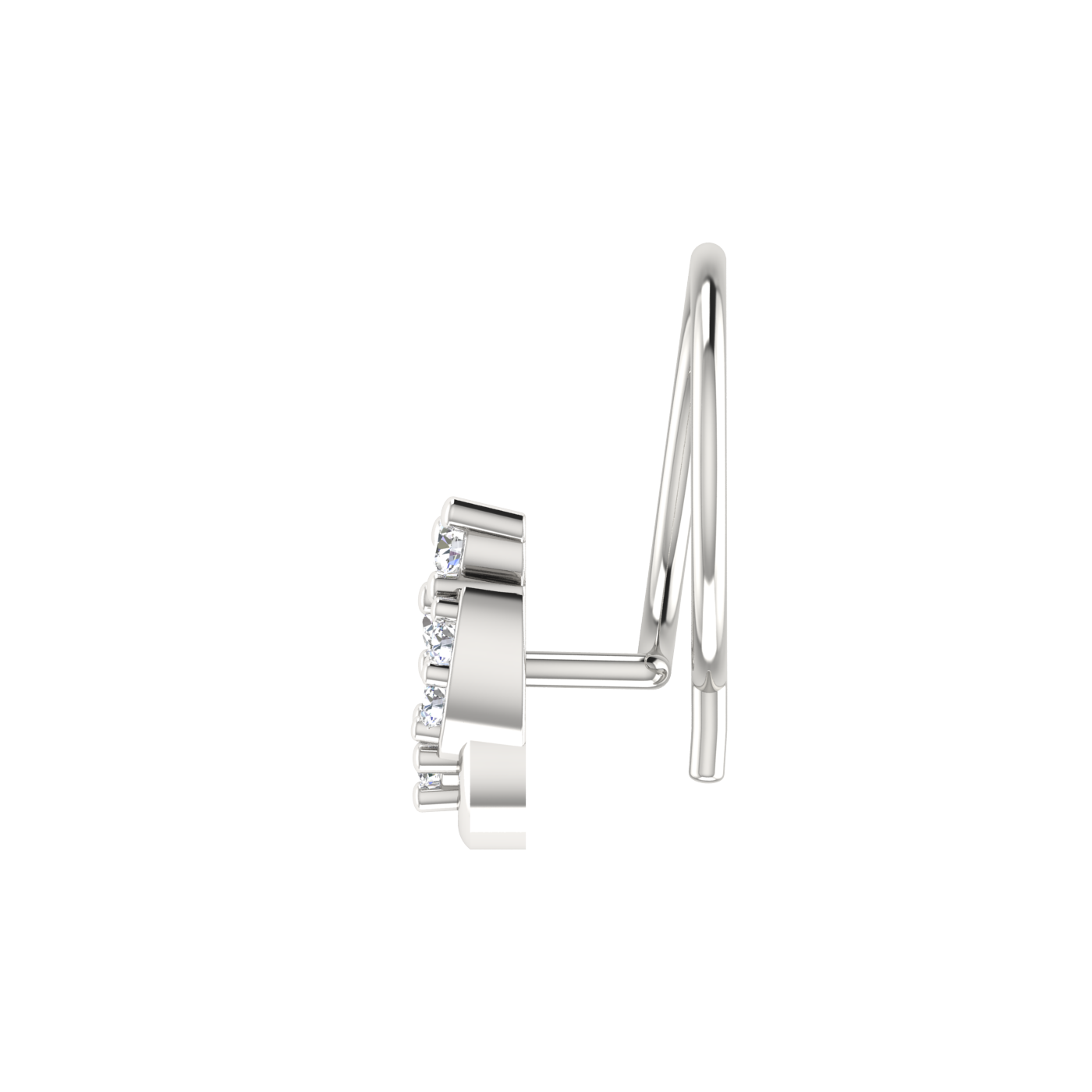 14K Gold Twilight Bloom Design 0.05ct Natural Diamond Nose Pin