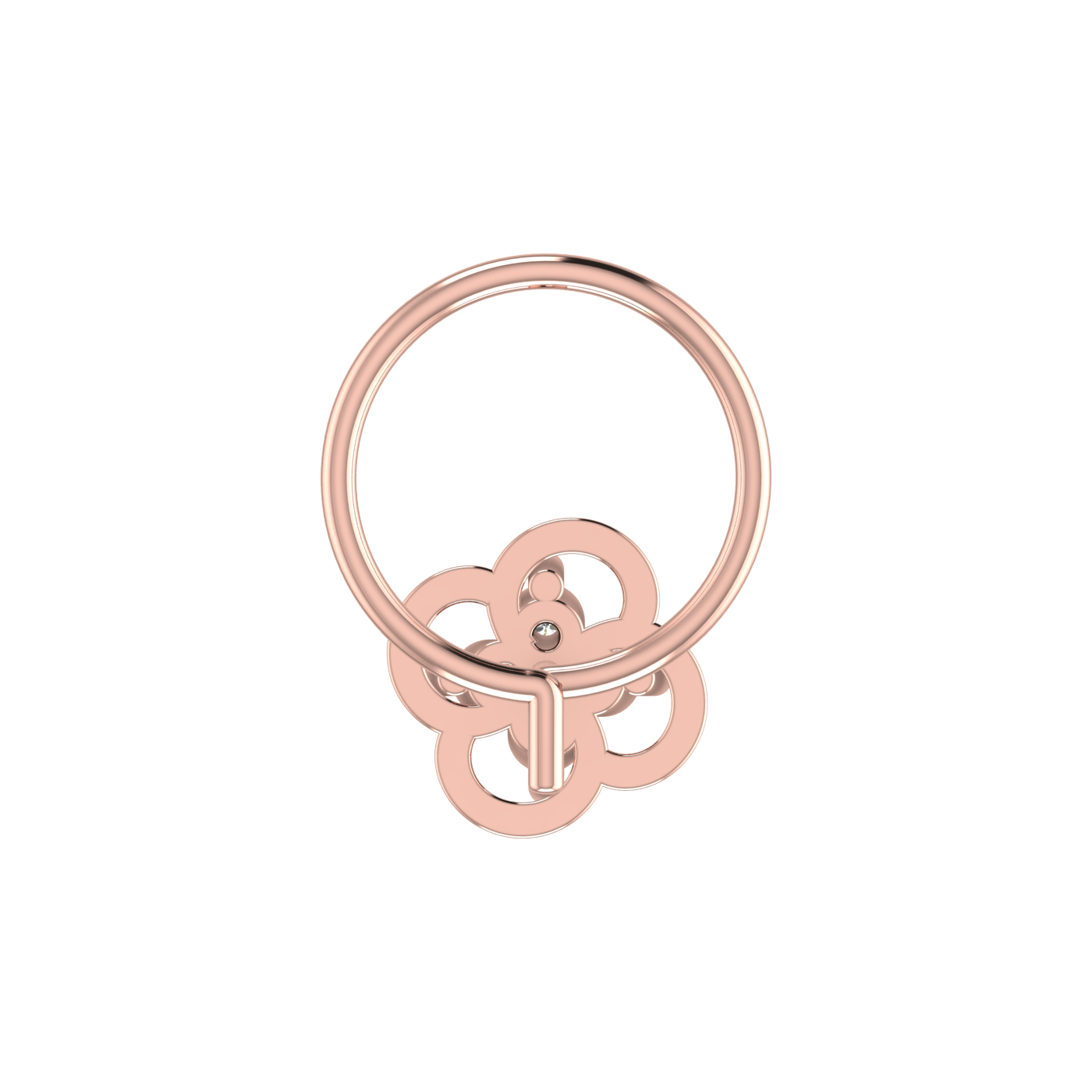 14K Gold Flower/Floral Design 0.06ct Natural Diamond Nose Pin