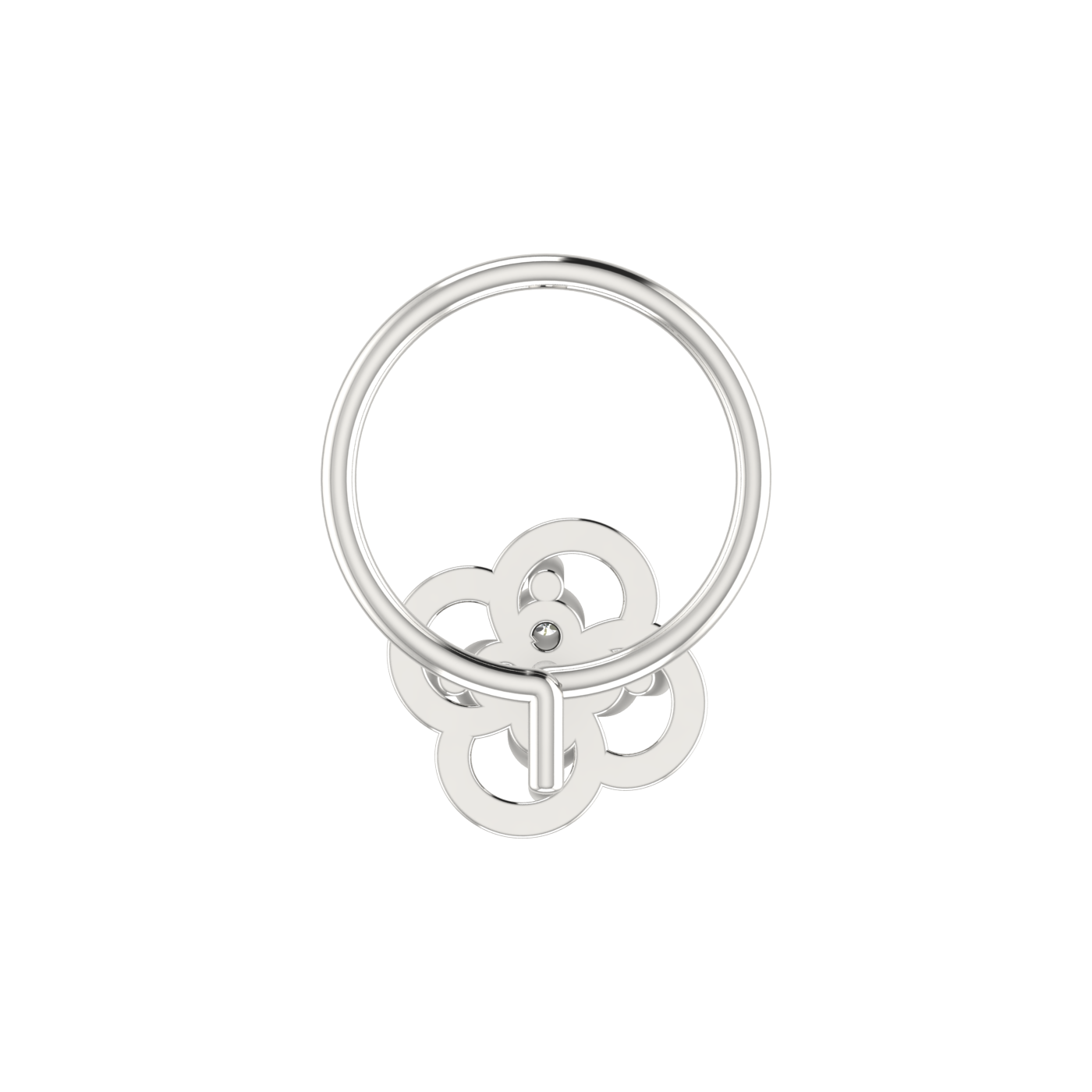 14K Gold Flower/Floral Design 0.06ct Natural Diamond Nose Pin