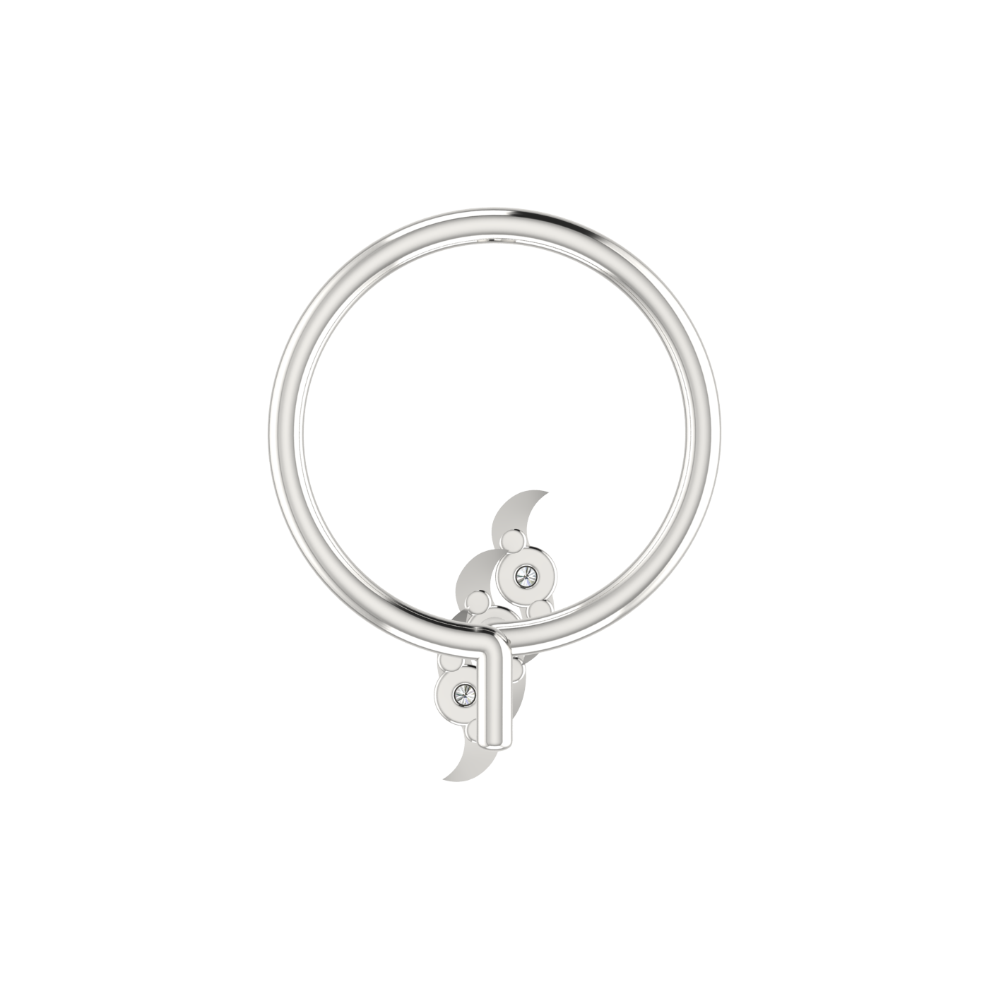 14K Gold Floral Design 0.024ct Natural Diamond Nose Pin