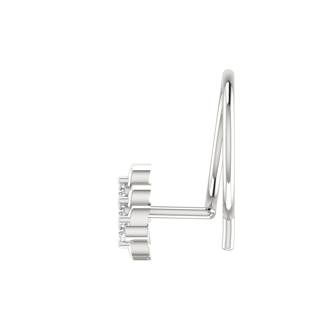 14K Gold Floral Design 0.024ct Natural Diamond Nose Pin