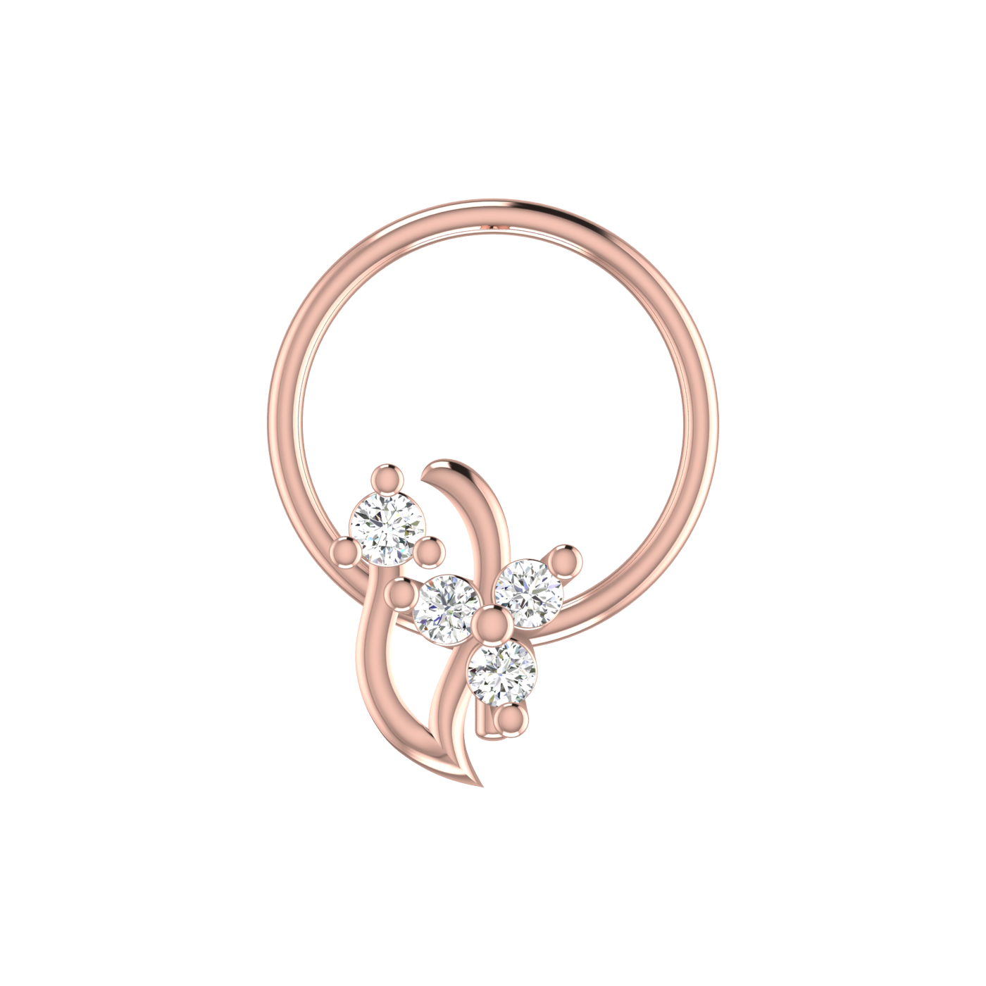 0.05 Carat Lab Grown Diamond Cluster Nose Pin.