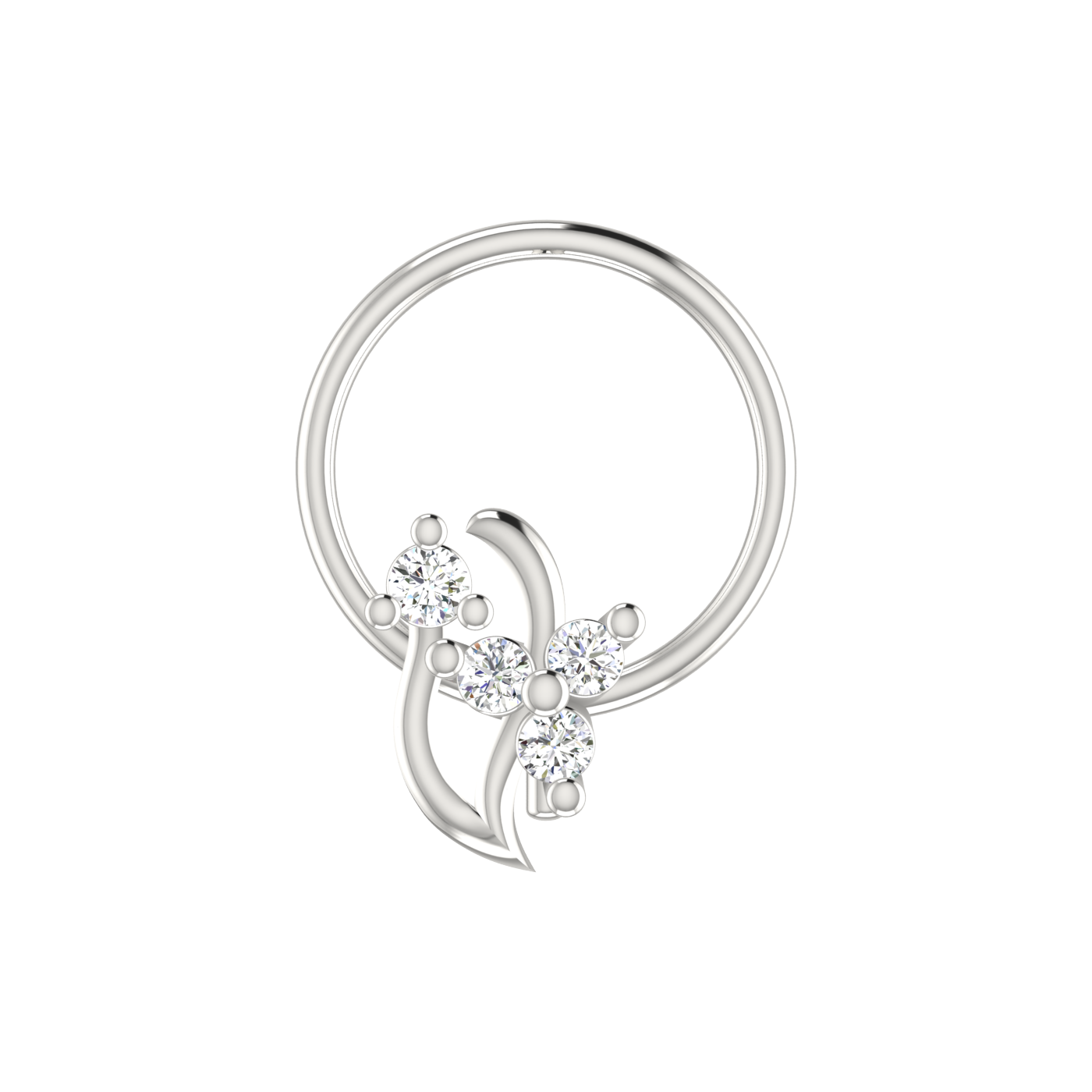 0.05 Carat Lab Grown Diamond Cluster Nose Pin.