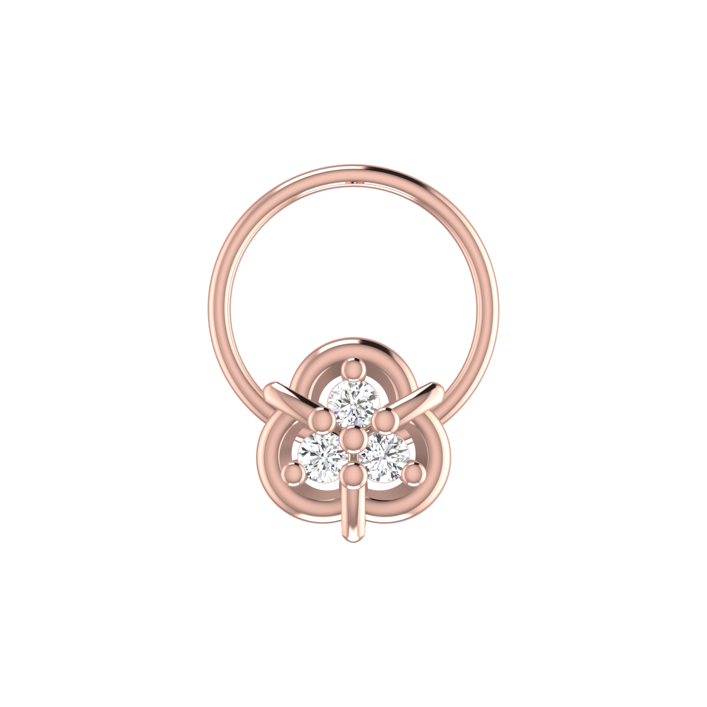 0.054 Carat Lab Grown Diamond Floral Nose Pin.