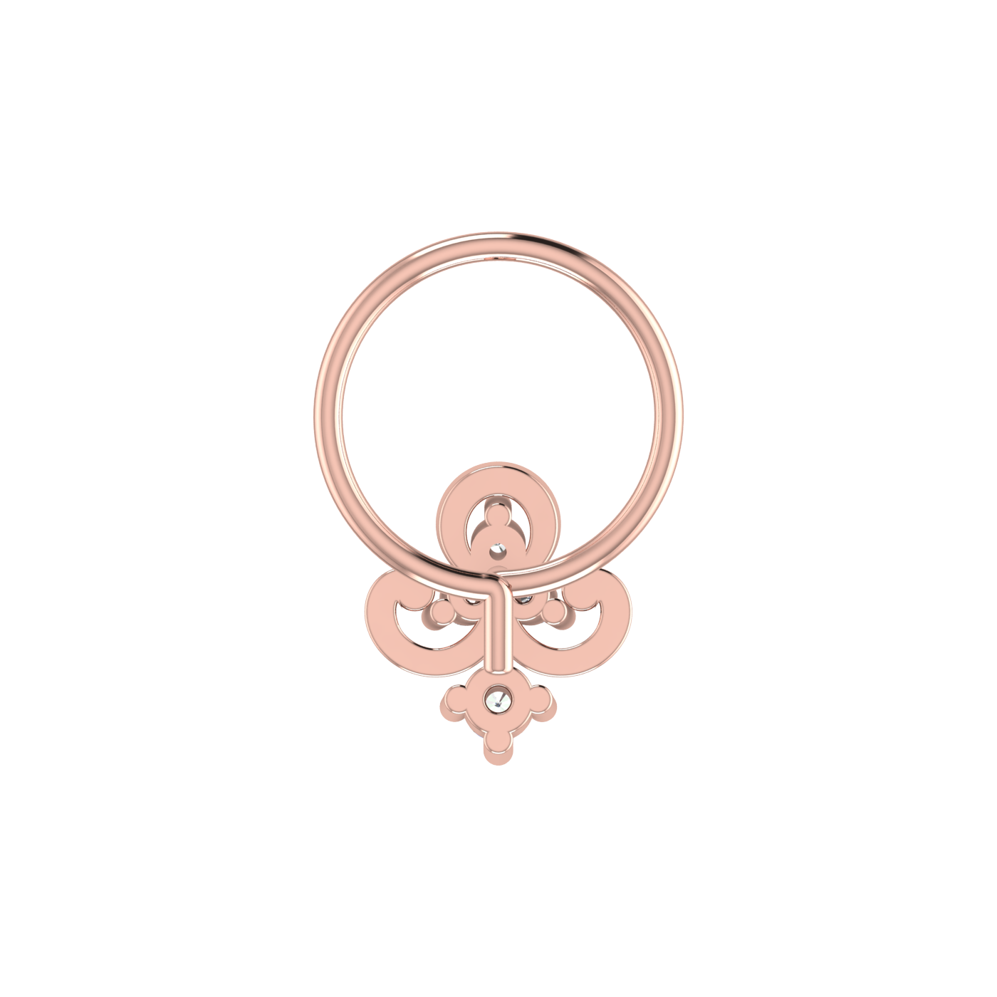 0.051 Carat Lab Grown Diamond Floral Nose Pin.