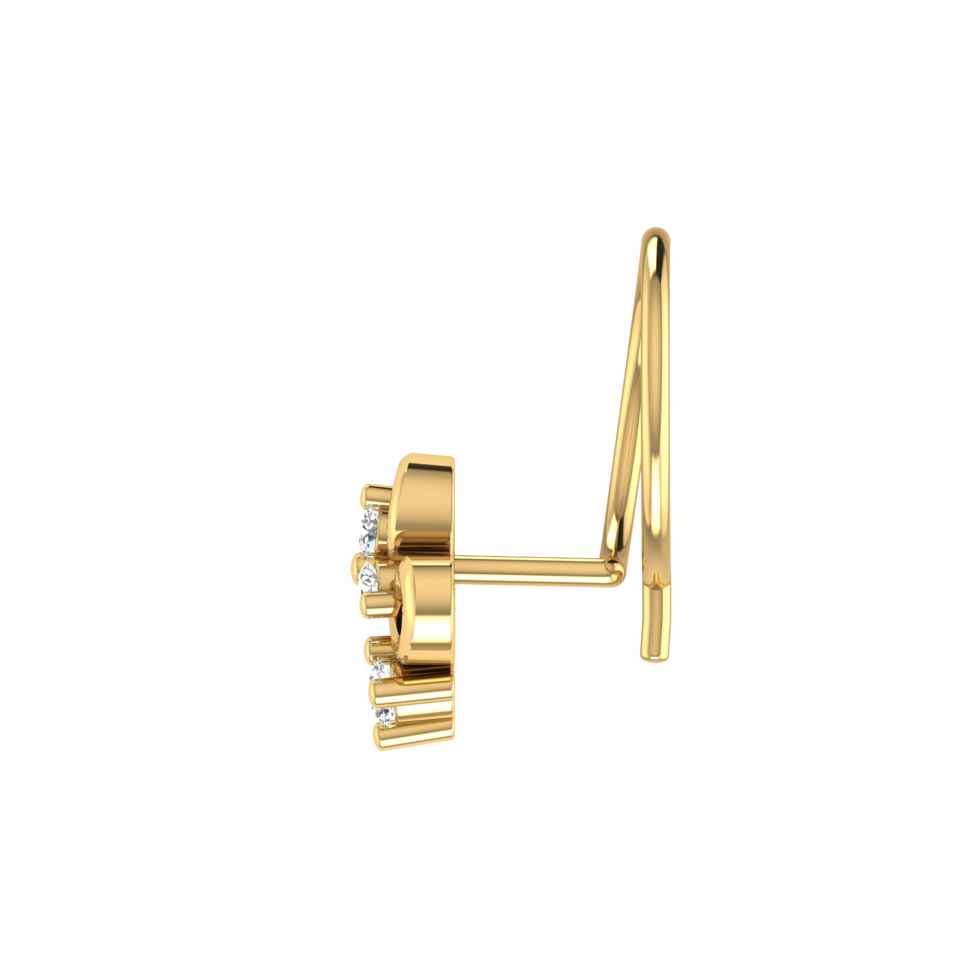 0.051 Carat Lab Grown Diamond Floral Nose Pin.
