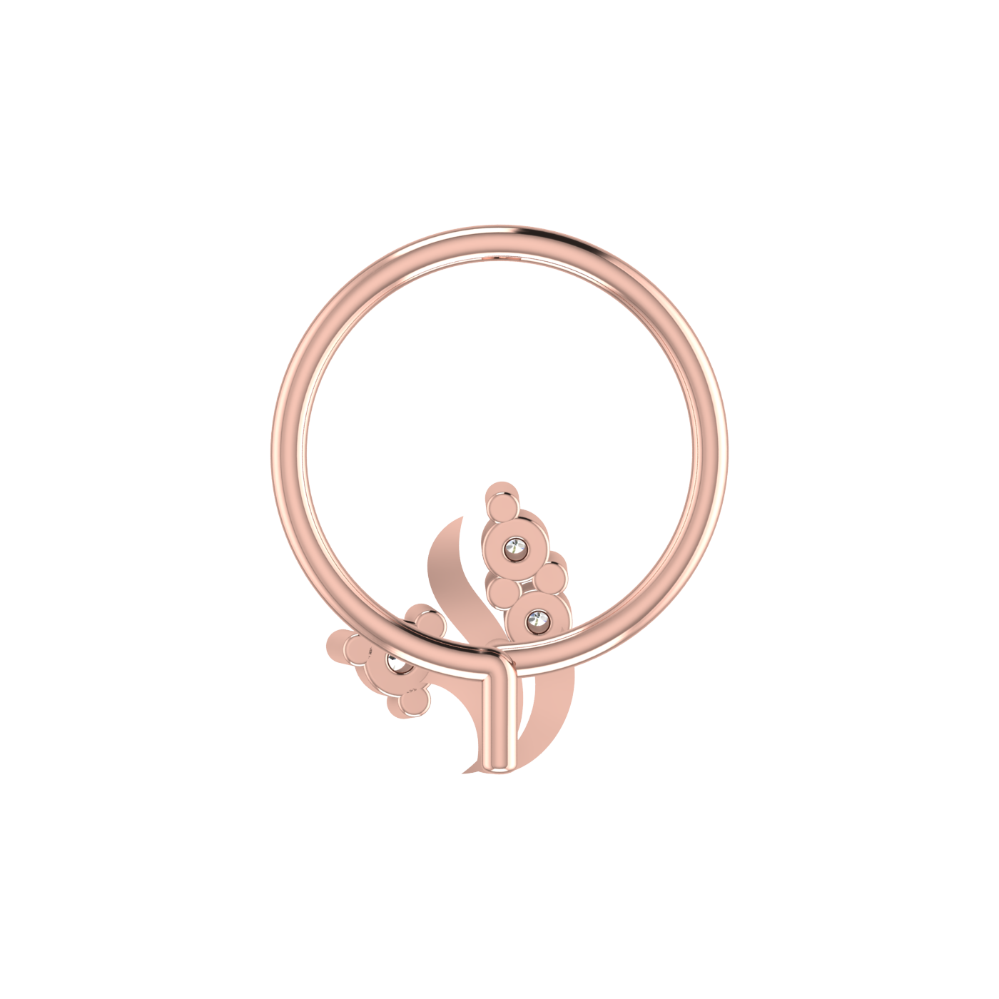 0.035 Carat Lab Grown Diamond Floral Nose Pin.