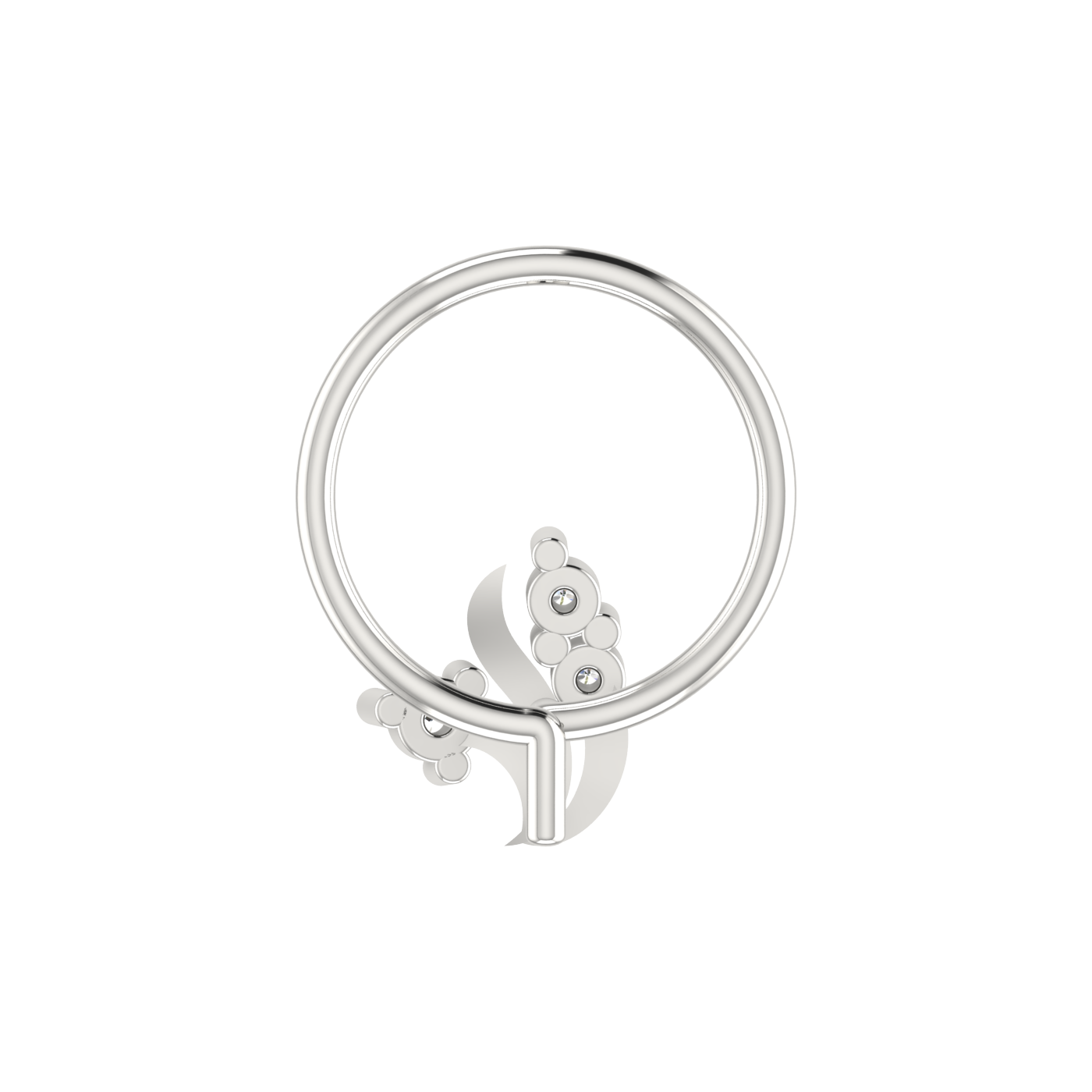 0.035 Carat Lab Grown Diamond Floral Nose Pin.