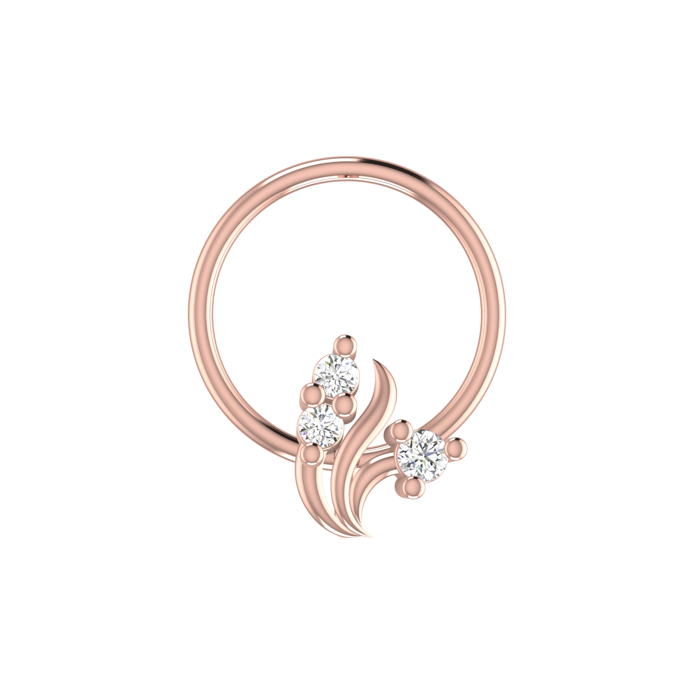0.035 Carat Lab Grown Diamond Floral Nose Pin.