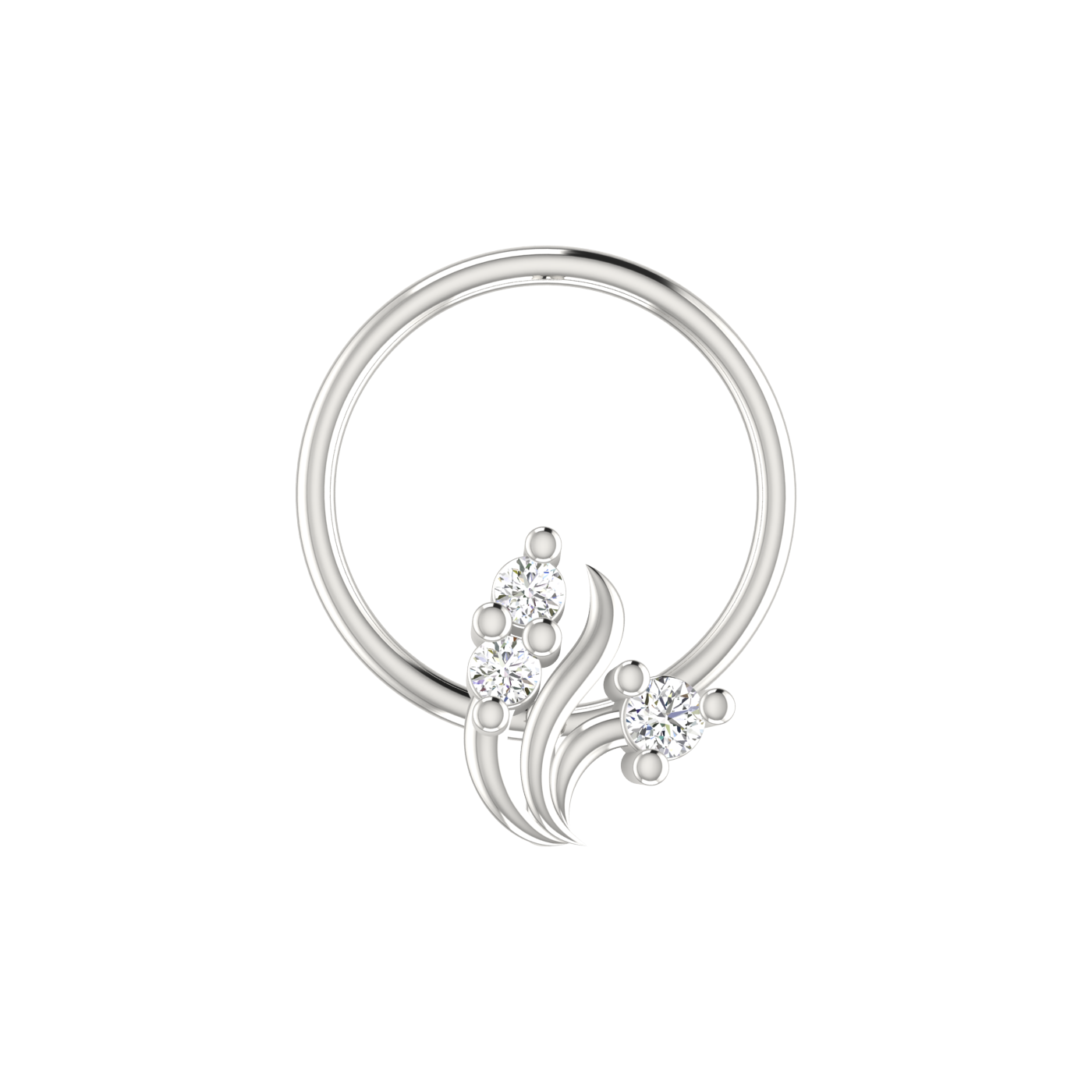 0.035 Carat Lab Grown Diamond Floral Nose Pin.
