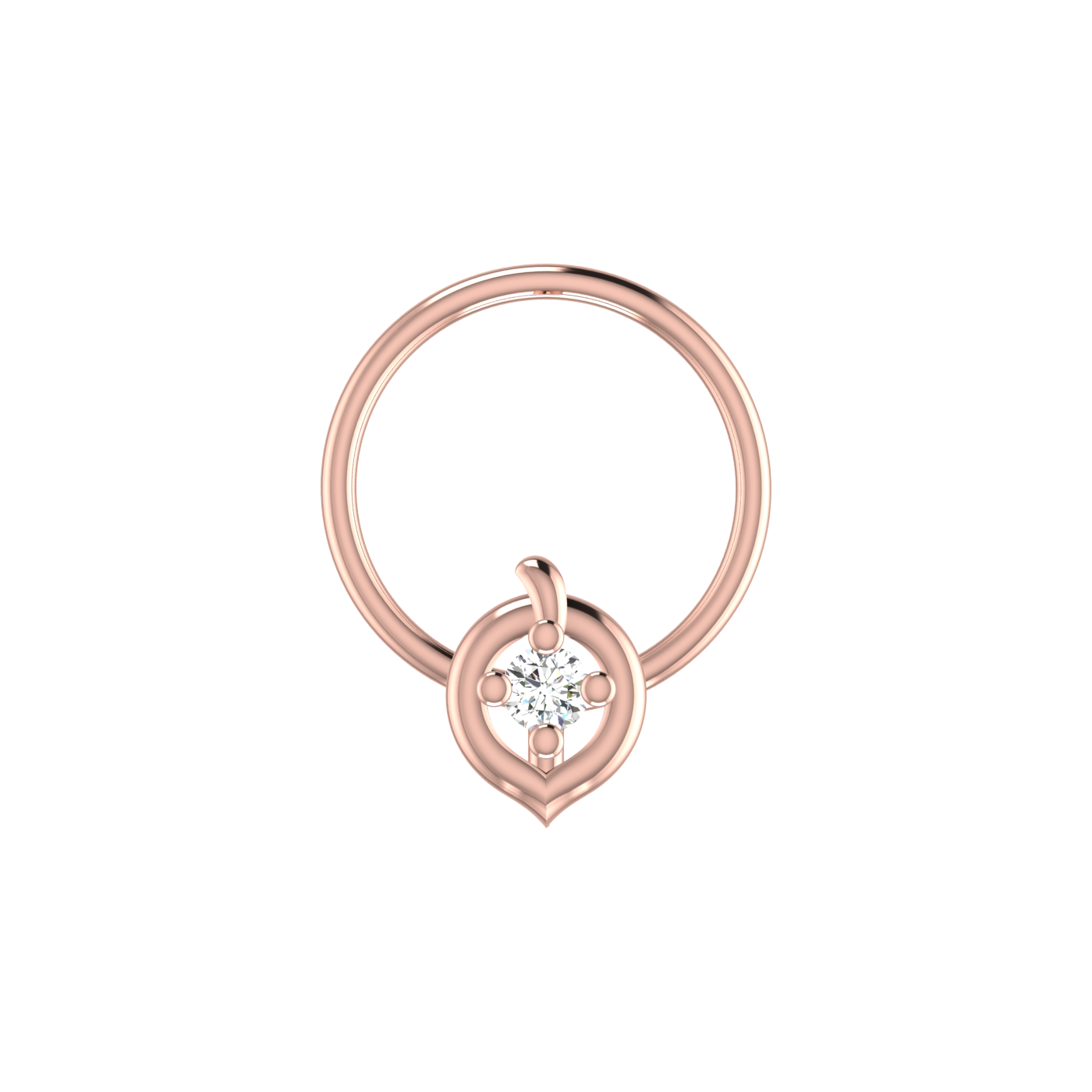 0.02 Carat Lab Grown Diamond Solitaire Nose Pin.