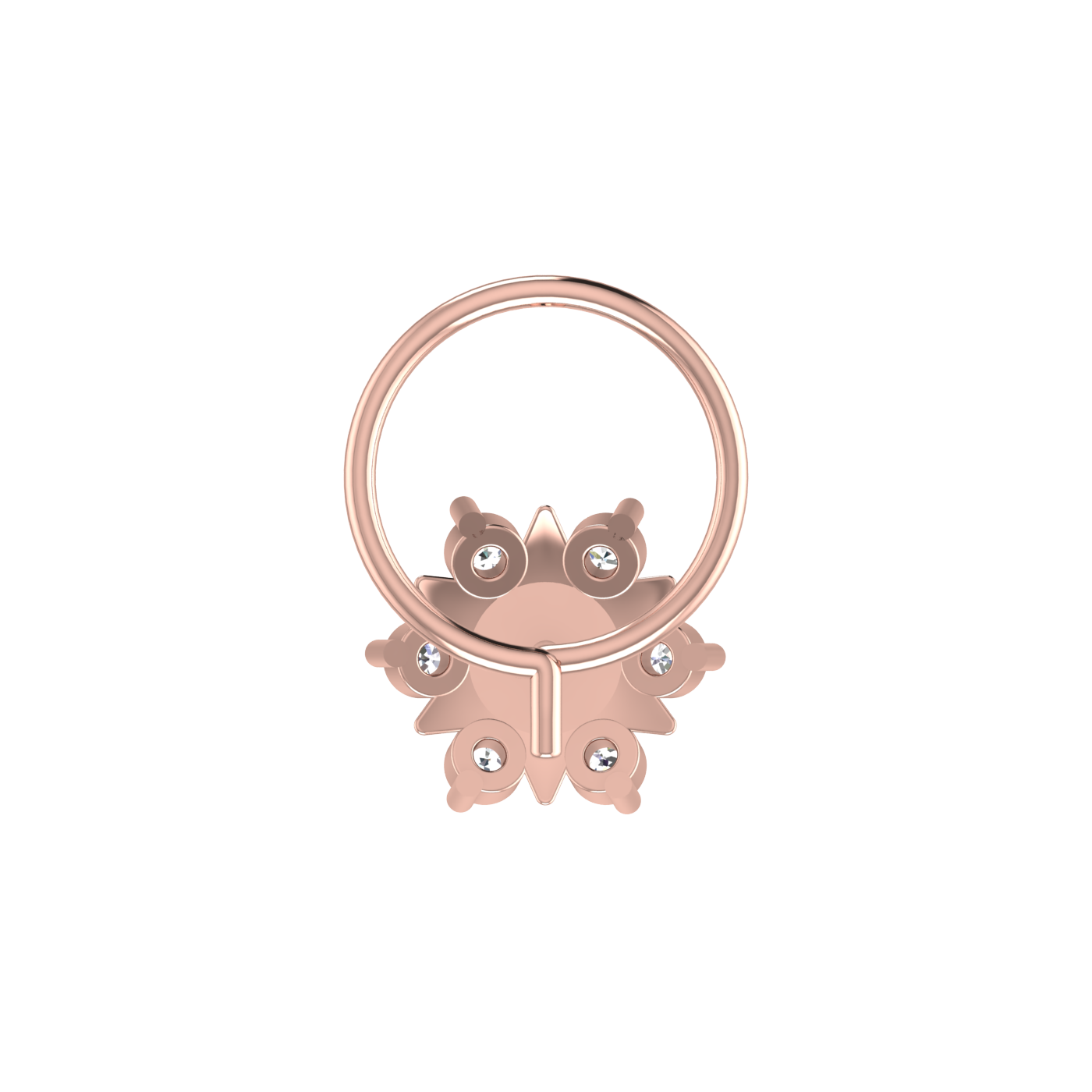 0.10 Ct Lab Grown Diamond Floral Nose Pin
