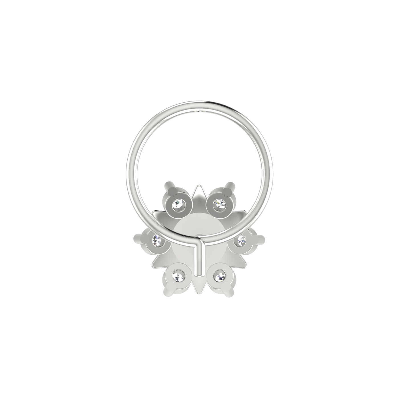 0.10 Ct Lab Grown Diamond Floral Nose Pin