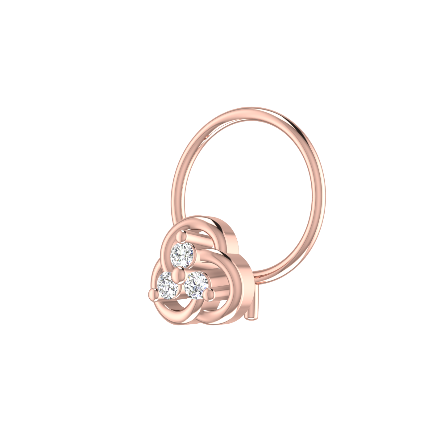 0.038 Carat Lab Grown Diamond Cluster Nose Pin.