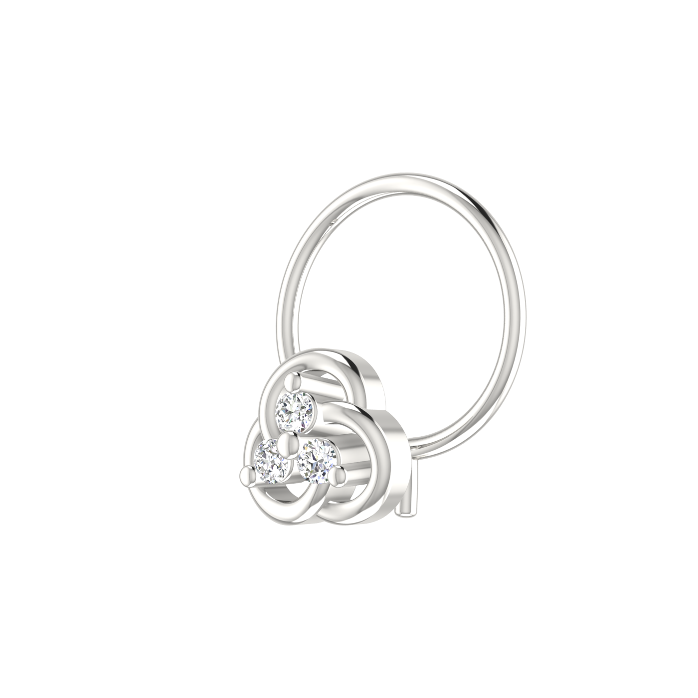 14K Gold Cluster-Set Design 0.038ct Natural Diamond Nose Pin