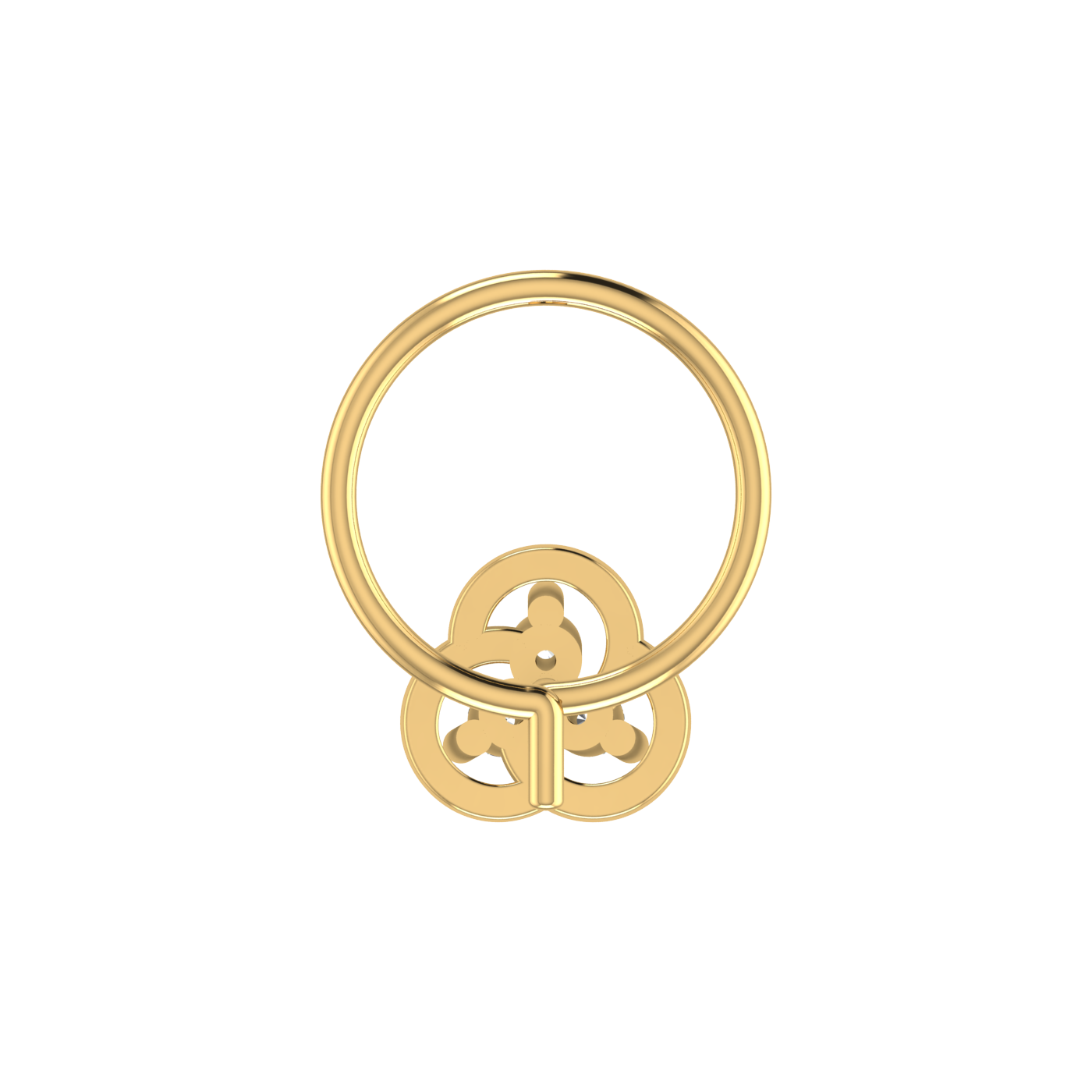 14K Gold Cluster-Set Design 0.038ct Natural Diamond Nose Pin