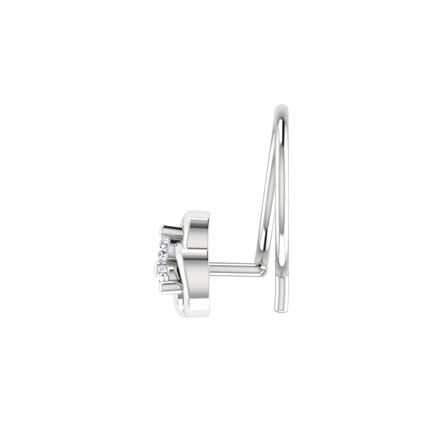 14K Gold Cluster-Set Design 0.038ct Natural Diamond Nose Pin