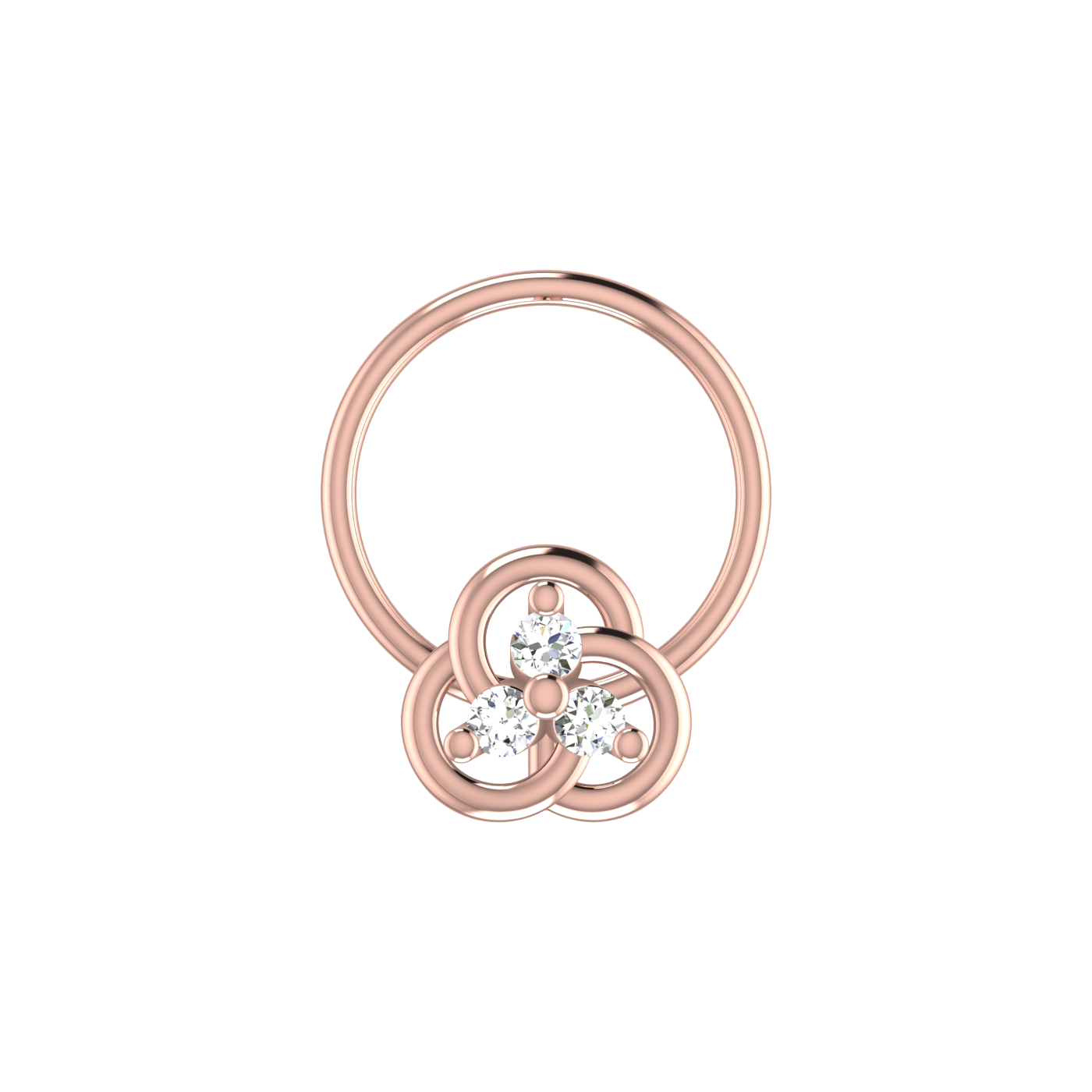 0.038 Carat Lab Grown Diamond Cluster Nose Pin.