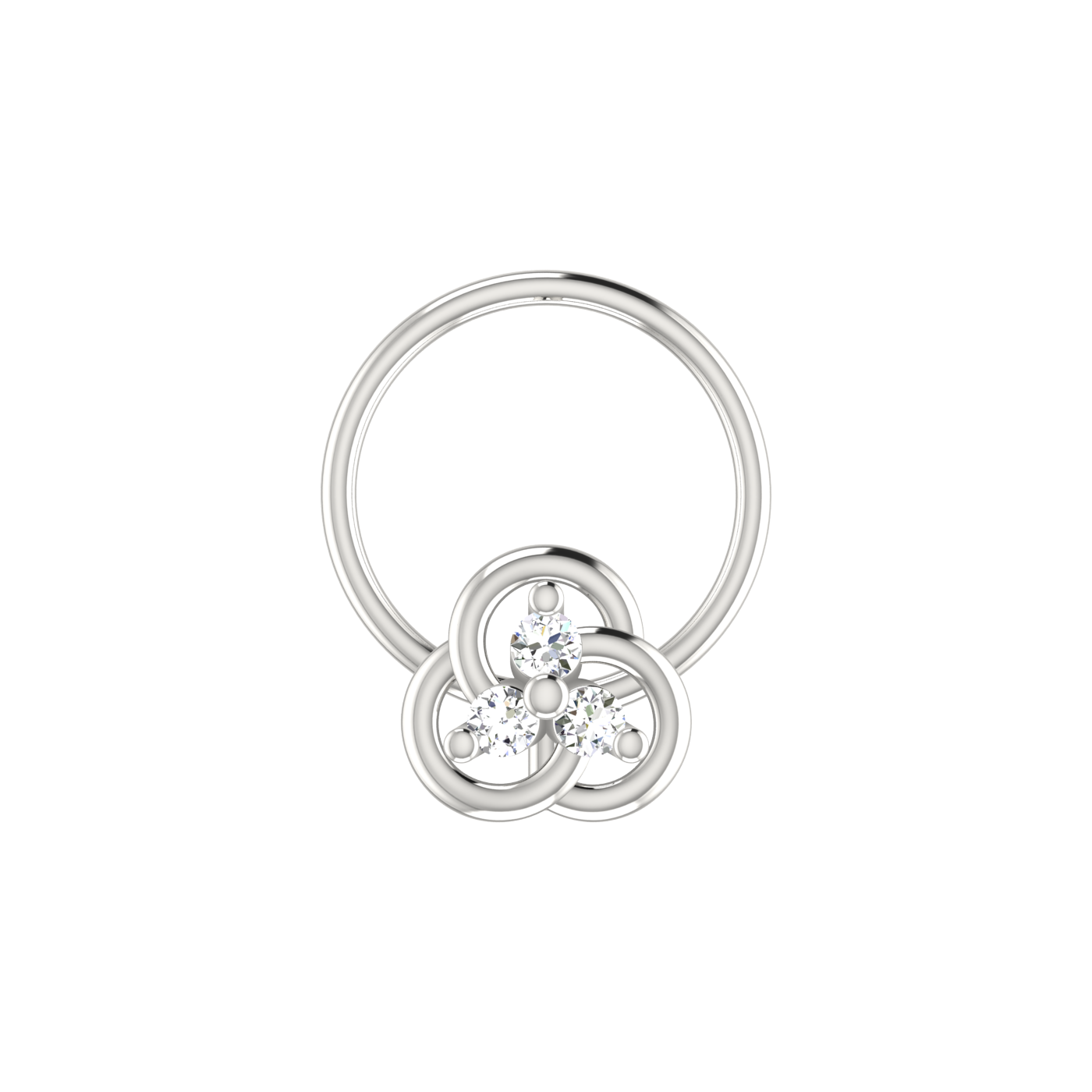 0.038 Carat Lab Grown Diamond Cluster Nose Pin.