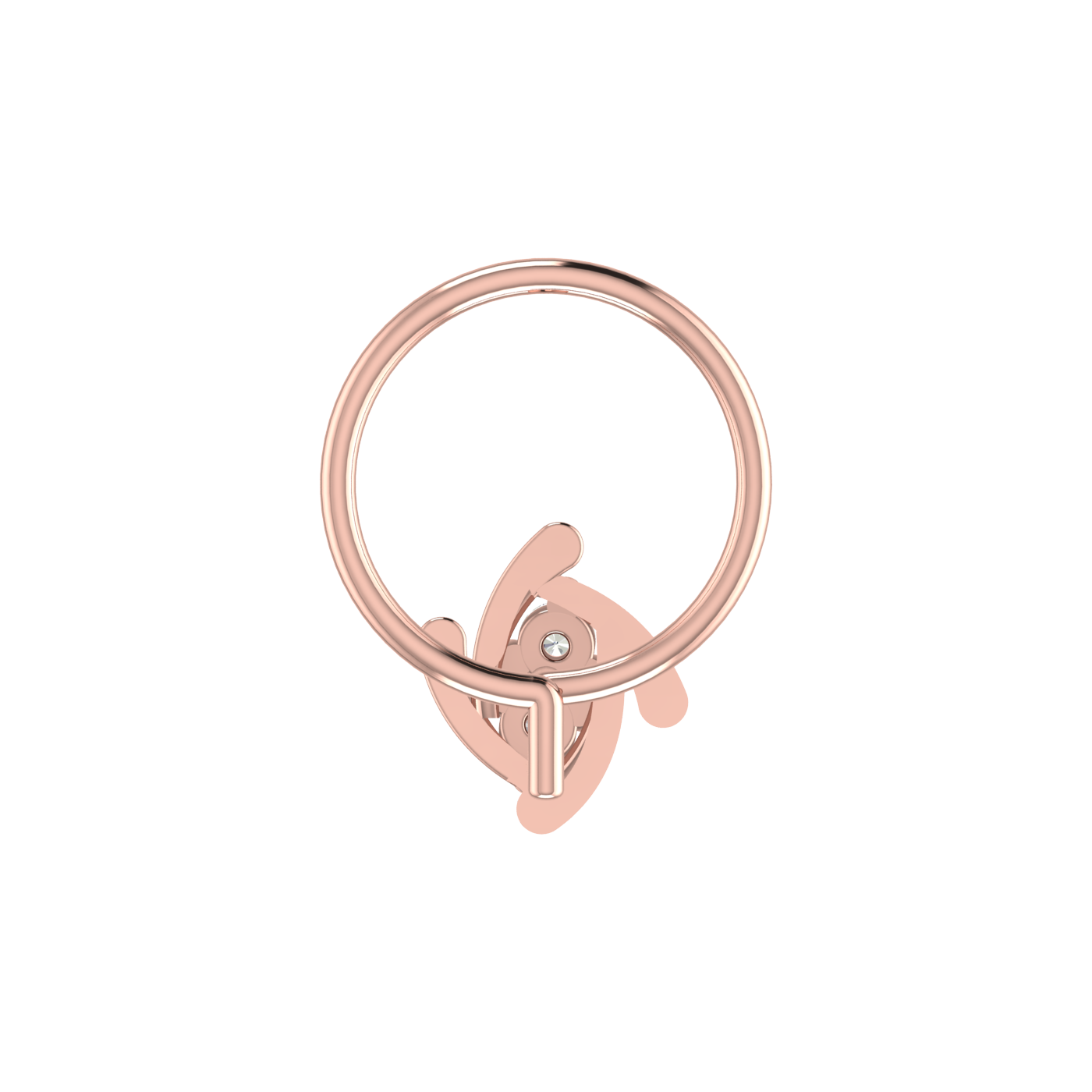 14K Gold swirl Design 0.03ct Natural Diamond Nose Pin