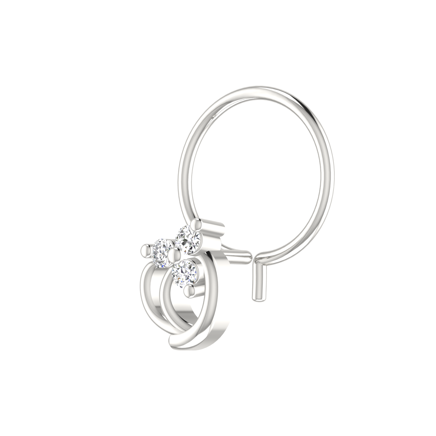 Elegant 0.037 Carat Lab Grown Diamond Cluster Nose Pin.
