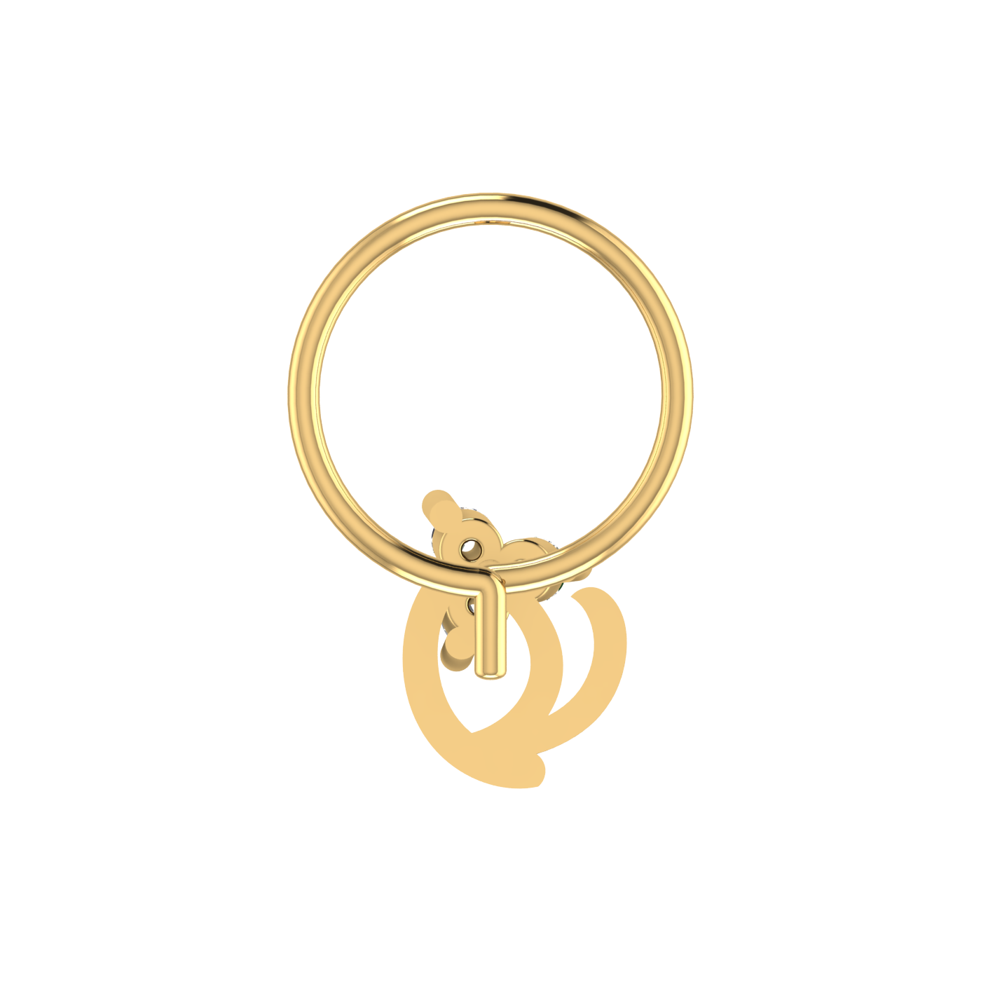 14K Gold Studded 0.037 Carat Natural Diamond Nose Pin