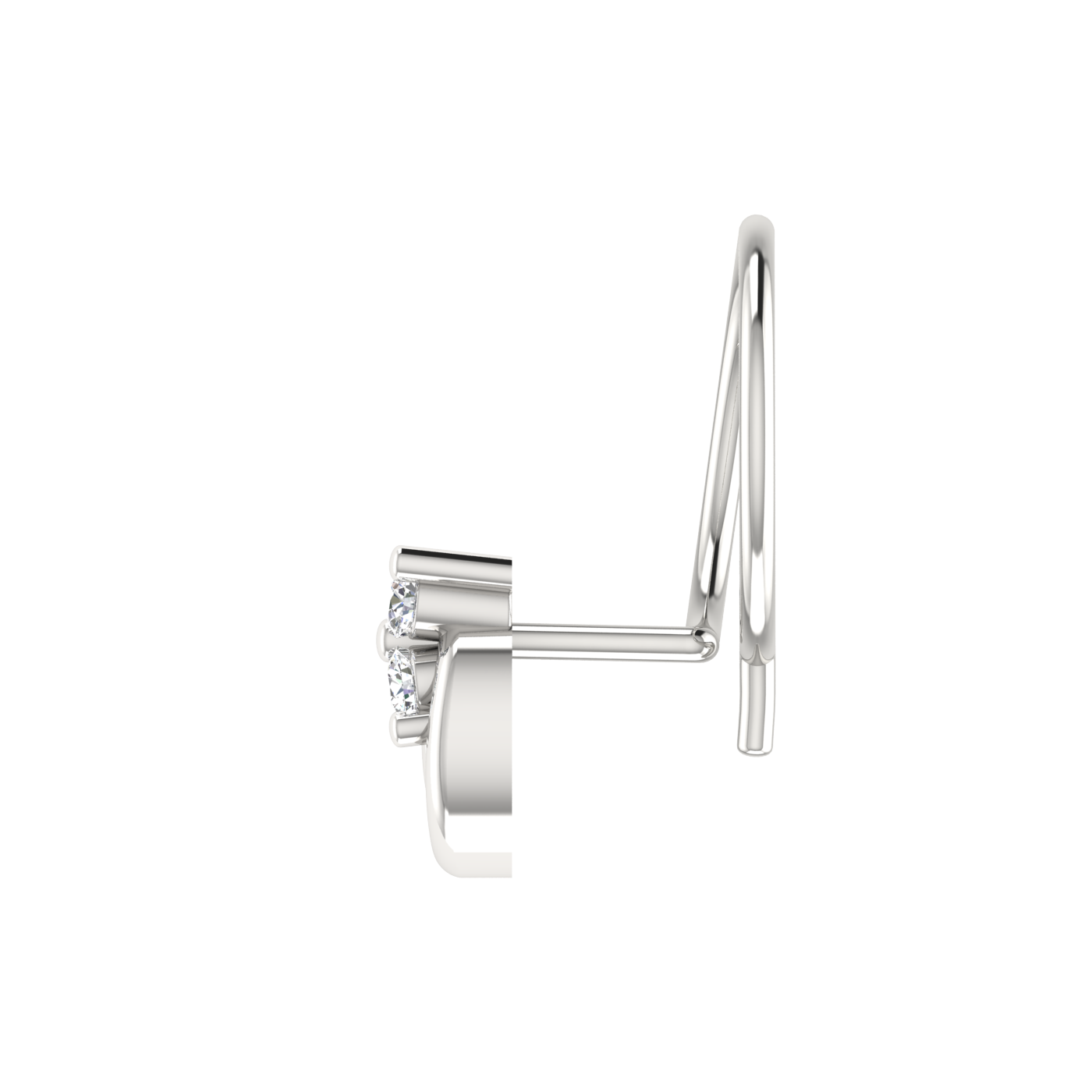 Elegant 0.037 Carat Lab Grown Diamond Cluster Nose Pin.