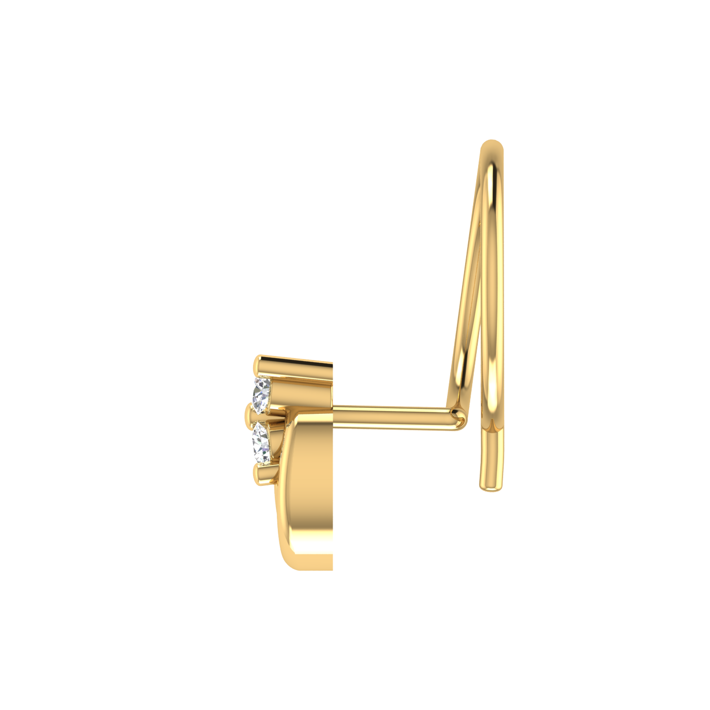 Elegant 0.037 Carat Lab Grown Diamond Cluster Nose Pin.
