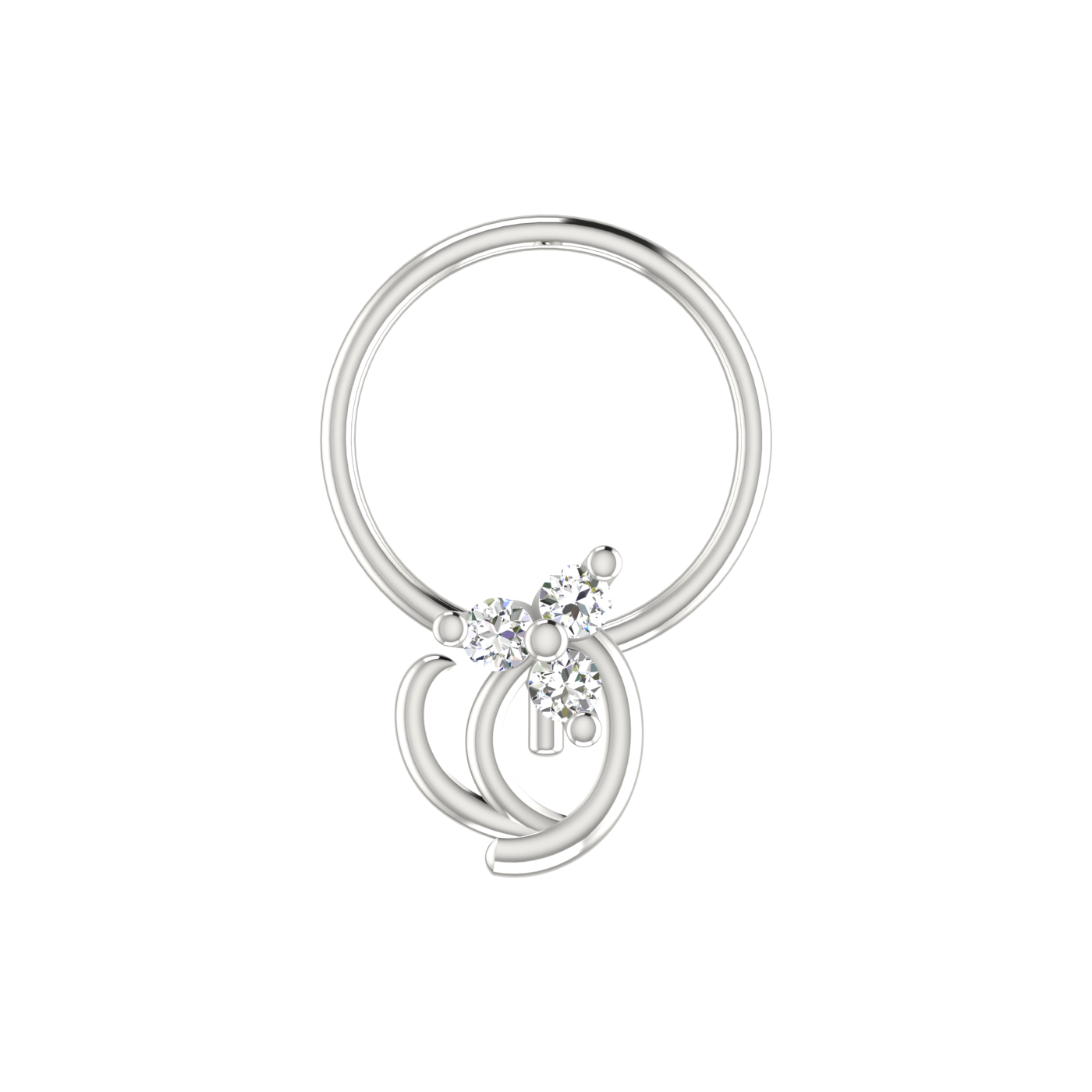 Elegant 0.037 Carat Lab Grown Diamond Cluster Nose Pin.
